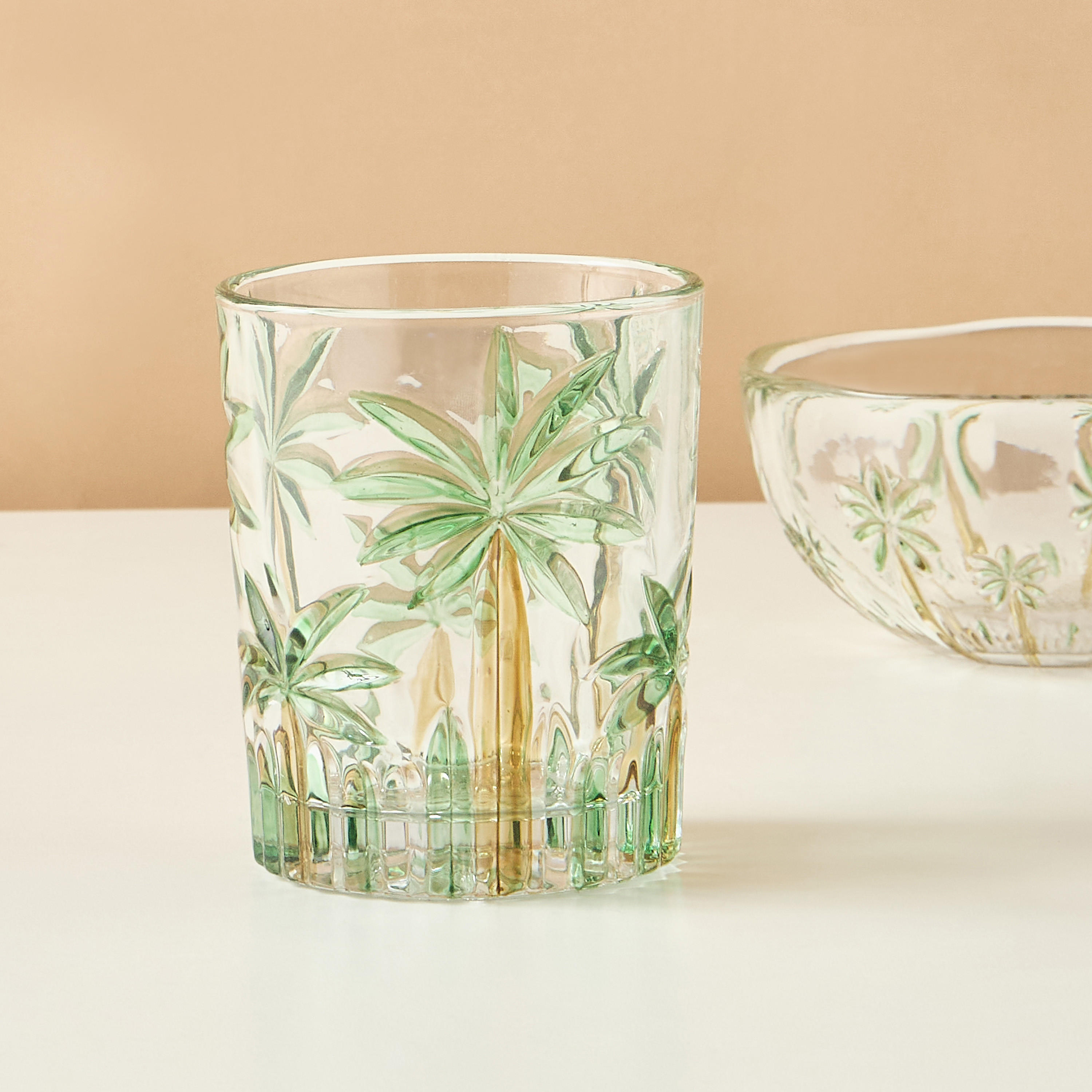 كوب بنقش النخيل-household-dining-glassware-drinkingglasses-image-1