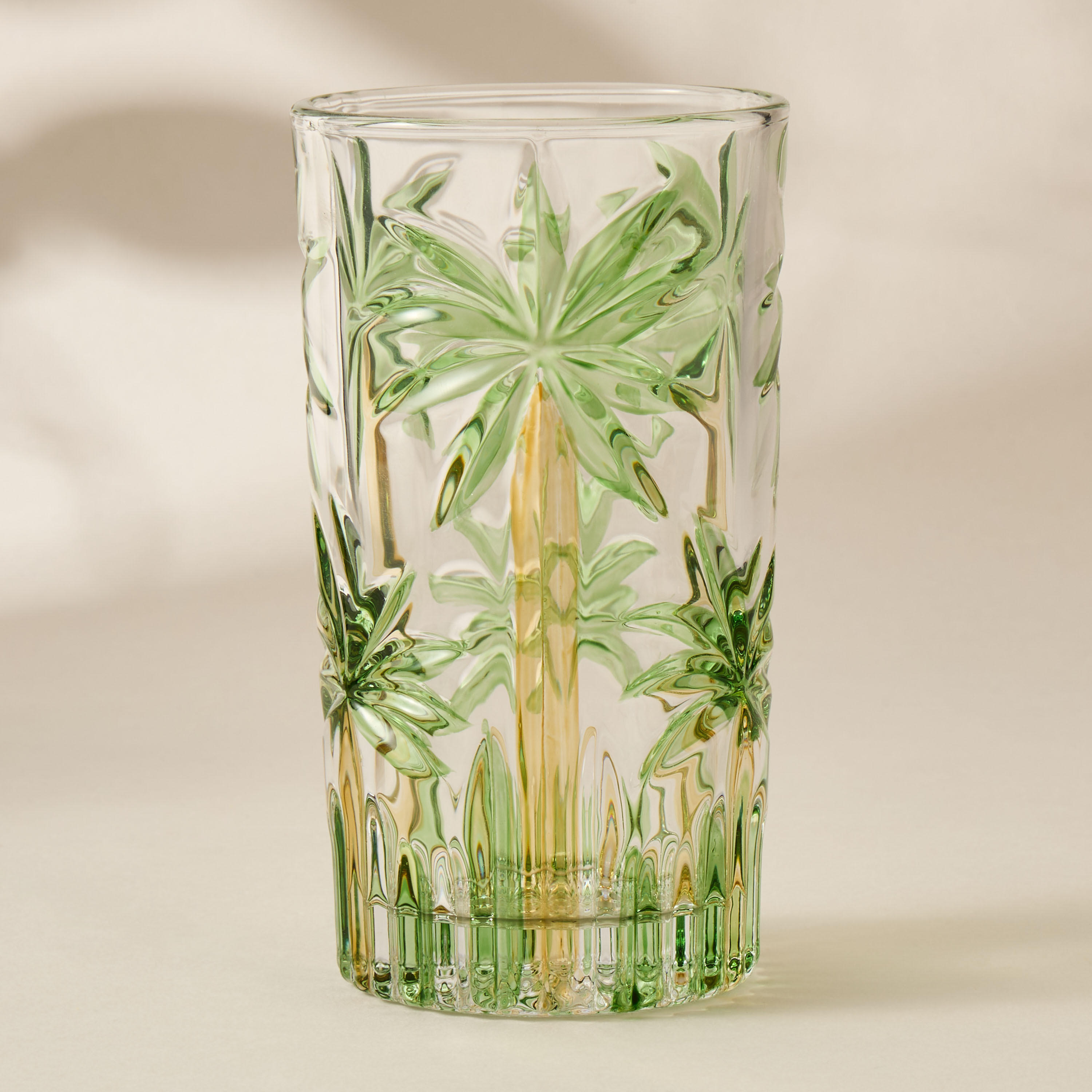 Palm Tree Embossed Highball Glass-household-dining-glassware-drinkingglasses-image-2