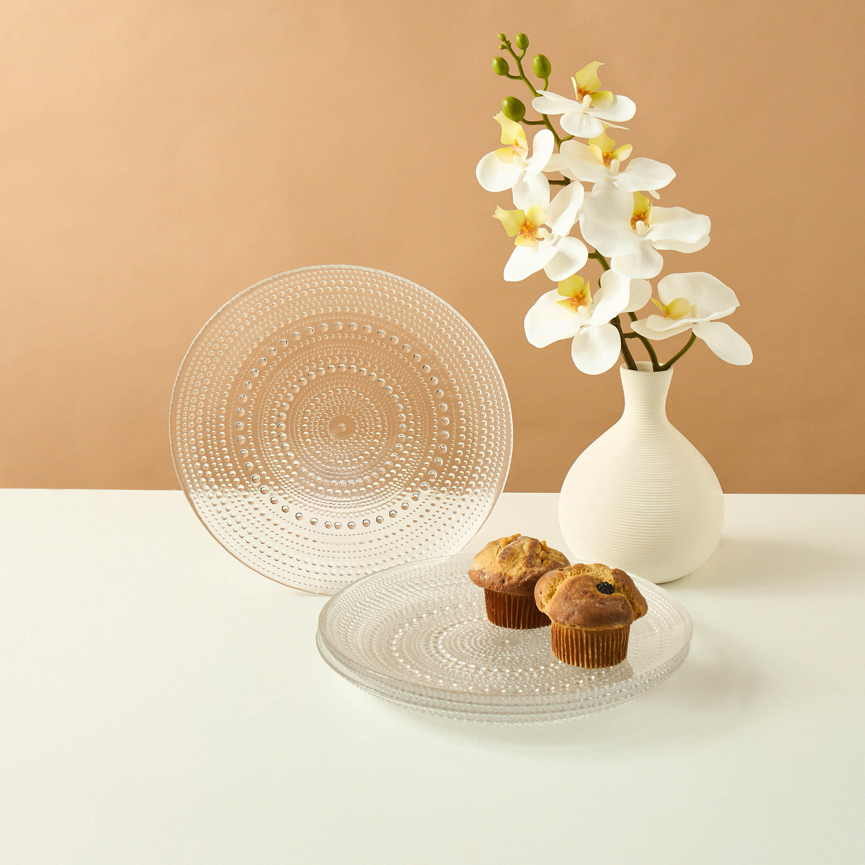 Clear 4-Piece Pearl Plate Set - 27 cms-household-dining-dinnerware-plates-image-1