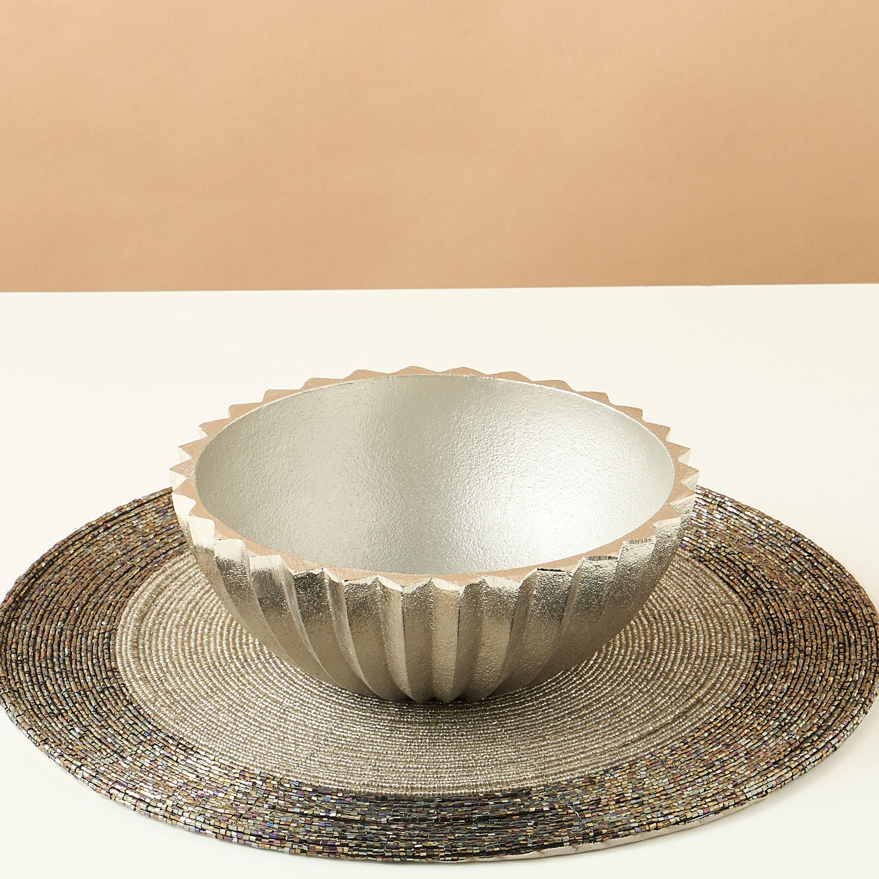 Gia Como Aluminium Decorative Bowl - 20x7x20 cms-household-decor-vasesandbowls-image-1