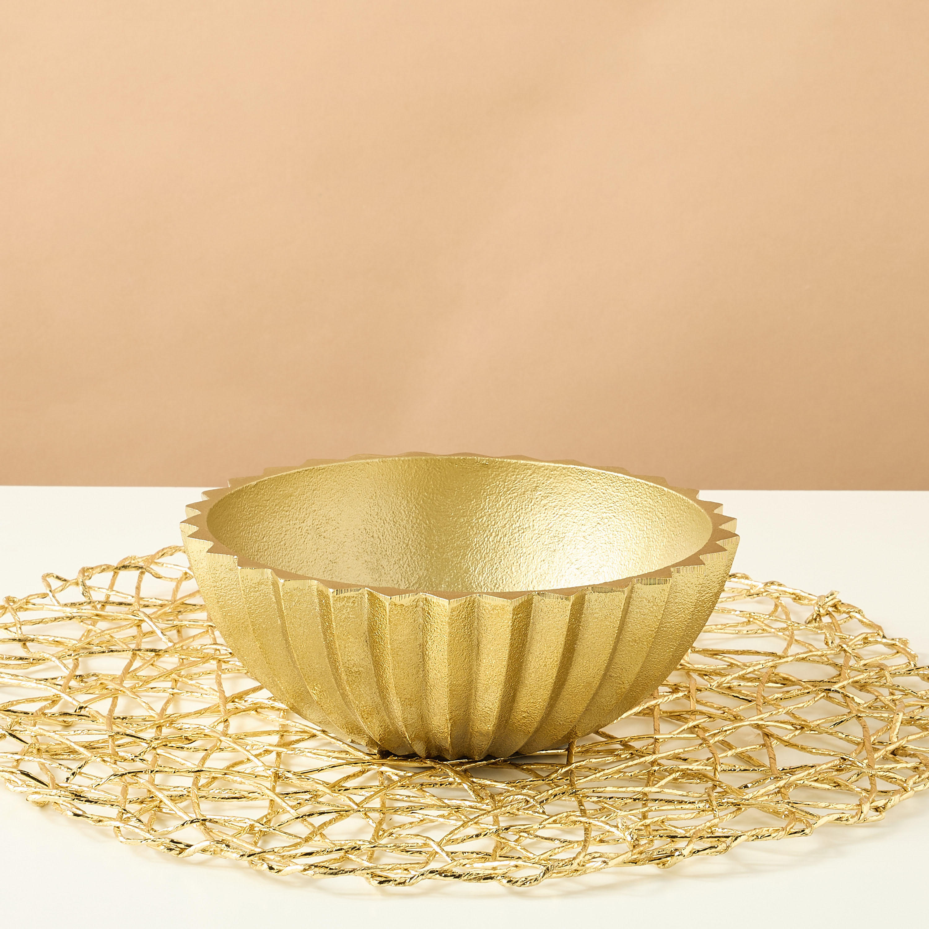 Gia Como Aluminium Decorative Bowl - 20x20x7 cms-household-decor-vasesandbowls-image-1