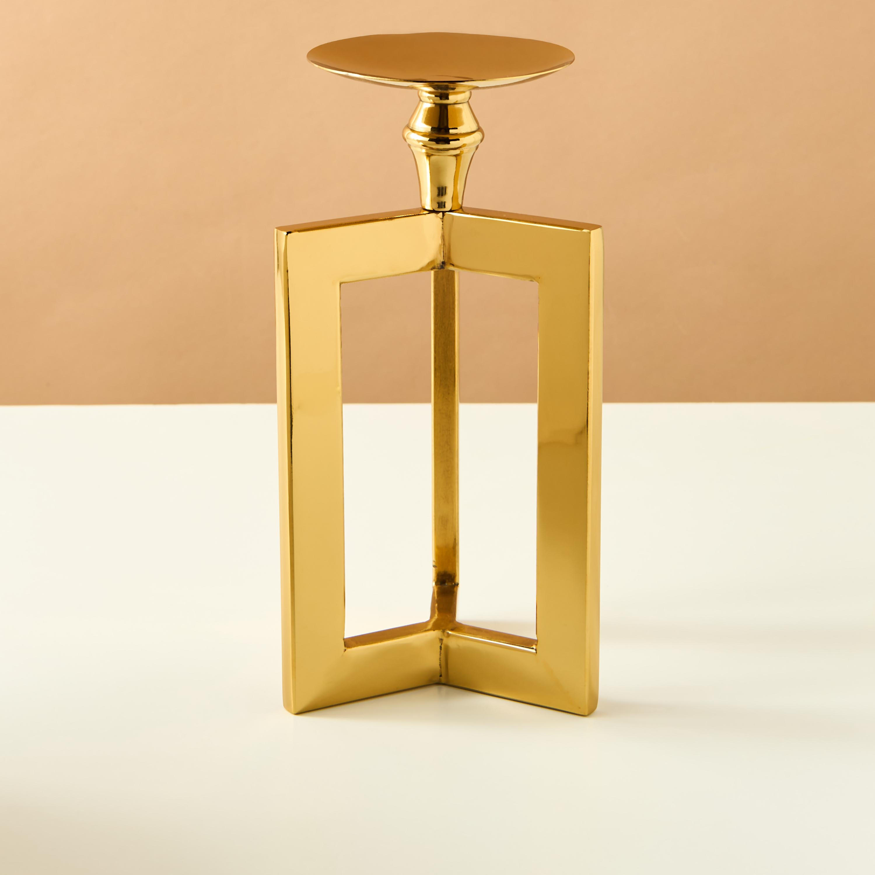 Gia Como Metallic Pillar Candleholder - 30 cms-household-decor-candleholdersandlanterns-image-2