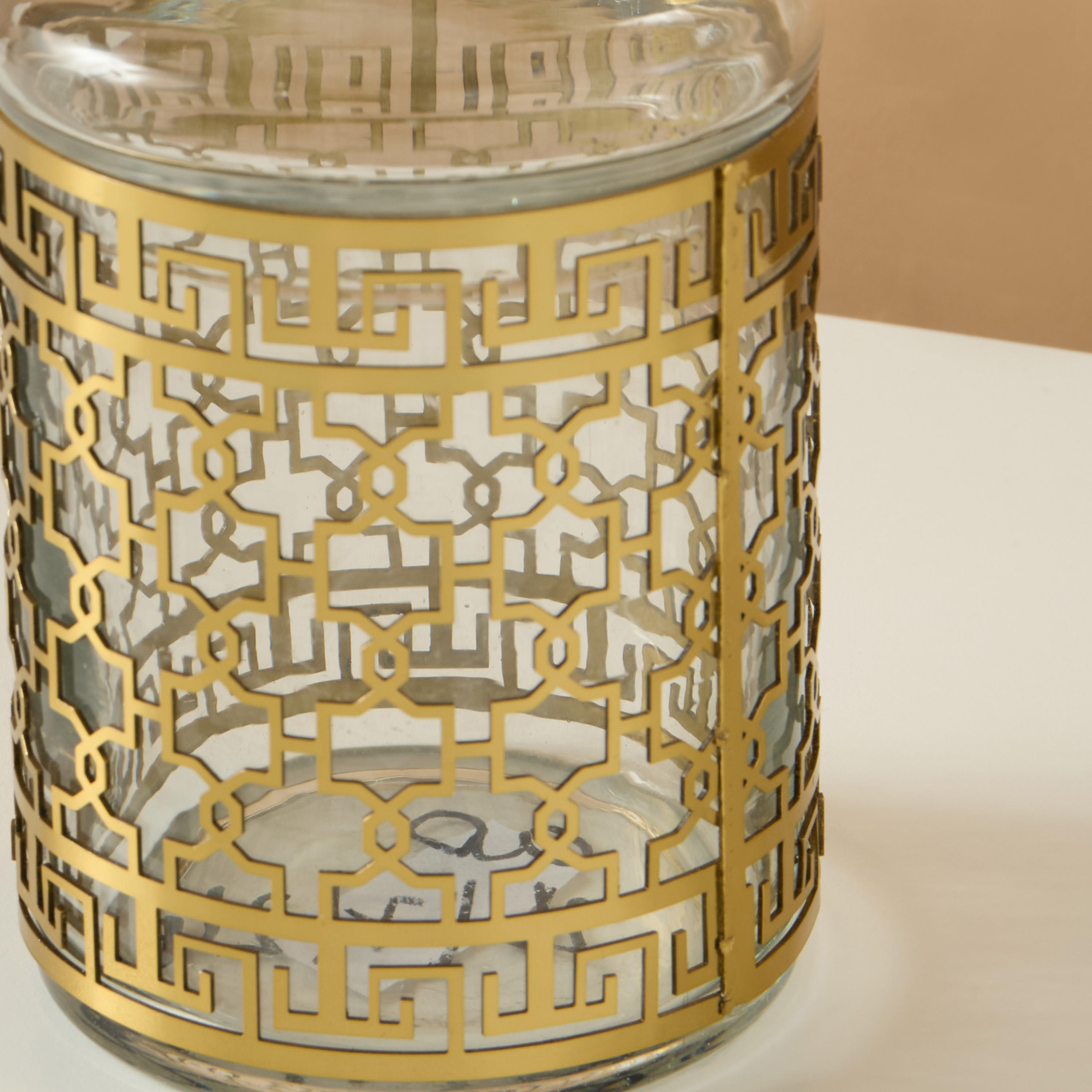 Gia Como Cutout Detail Metallic Canister with Lid-household-kitchen-foodstorage-canistersandjars-image-6