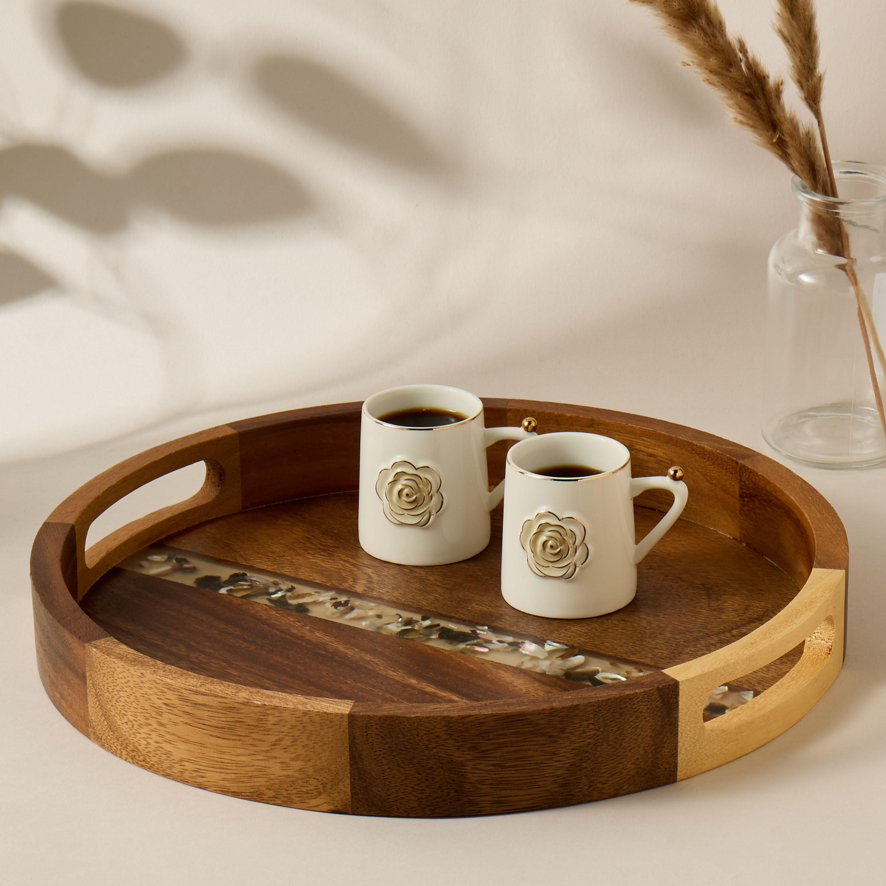صينية تقديم مزينة من خشب الأكاسيا-household-dining-serveware-servingtrays-image-1