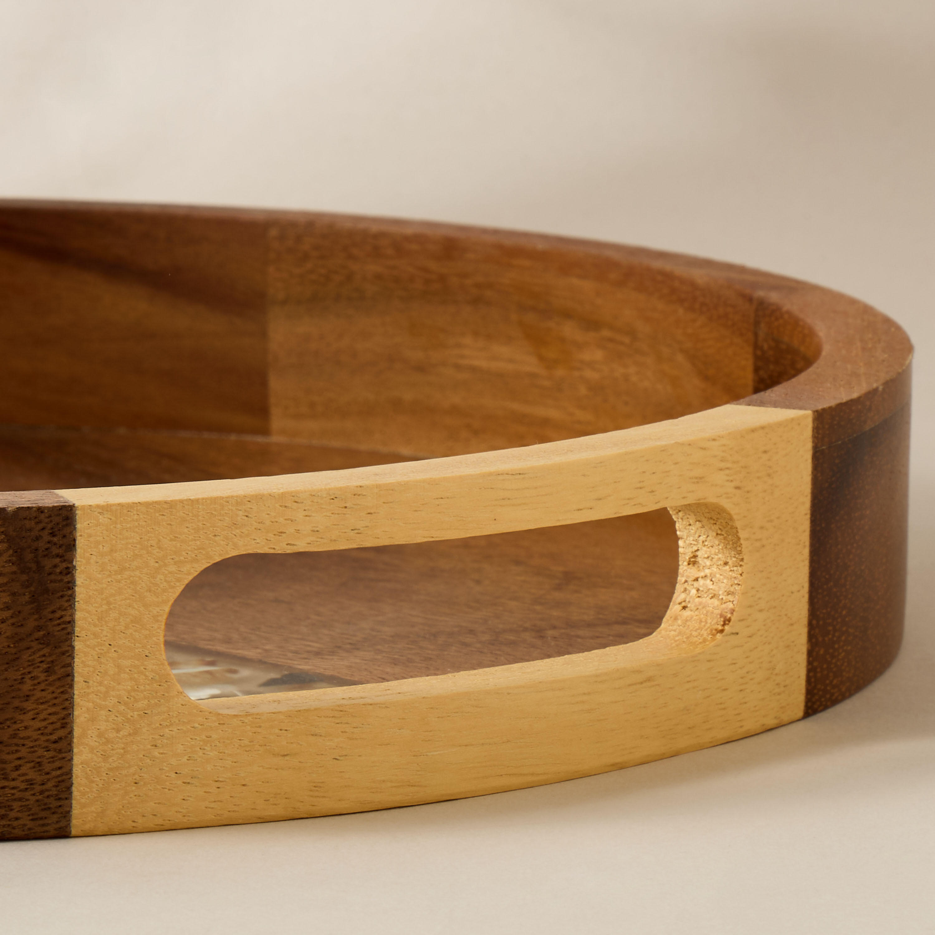 Embellished Acacia Wood Serving Tray - 33 cms-household-dining-serveware-servingtrays-image-4
