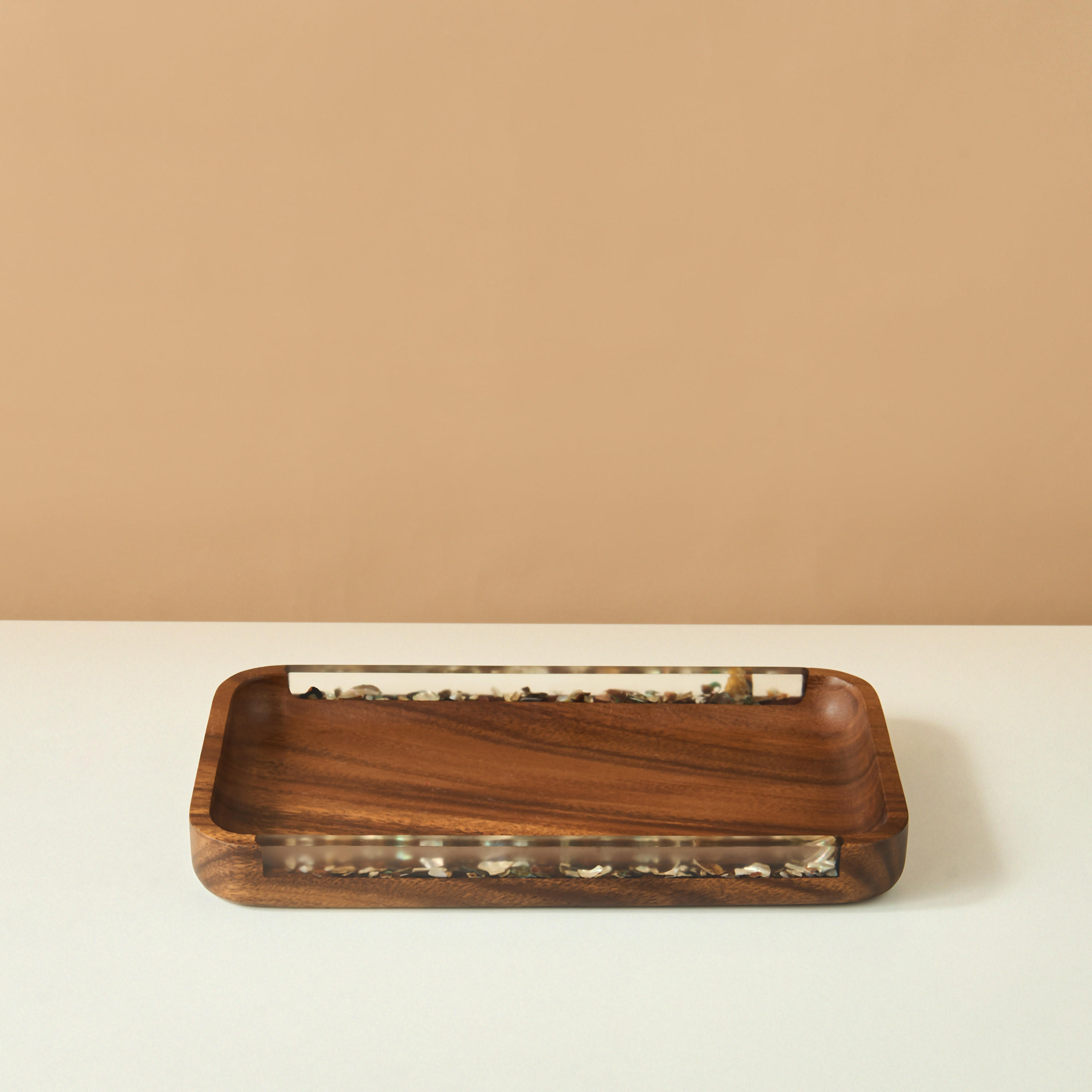Resin Embellished Acacia Wood Serving Tray - 33x18 cms-household-dining-serveware-servingtrays-image-2