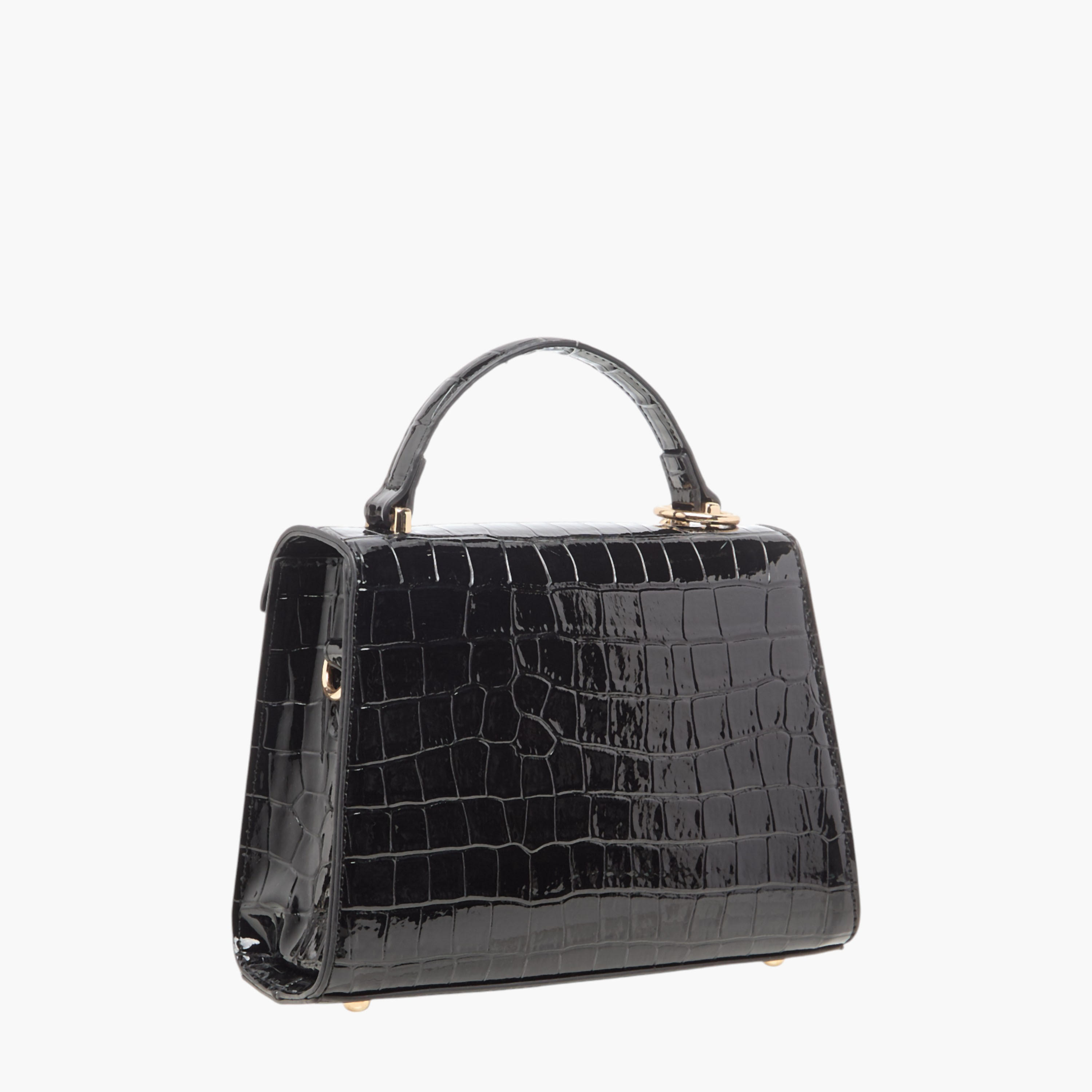 شنطة ساتشيل بارزة الملمس بحزام قابل للفصل وطية إغلاق من إيل-women-bagsandwallets-handbags-image-3
