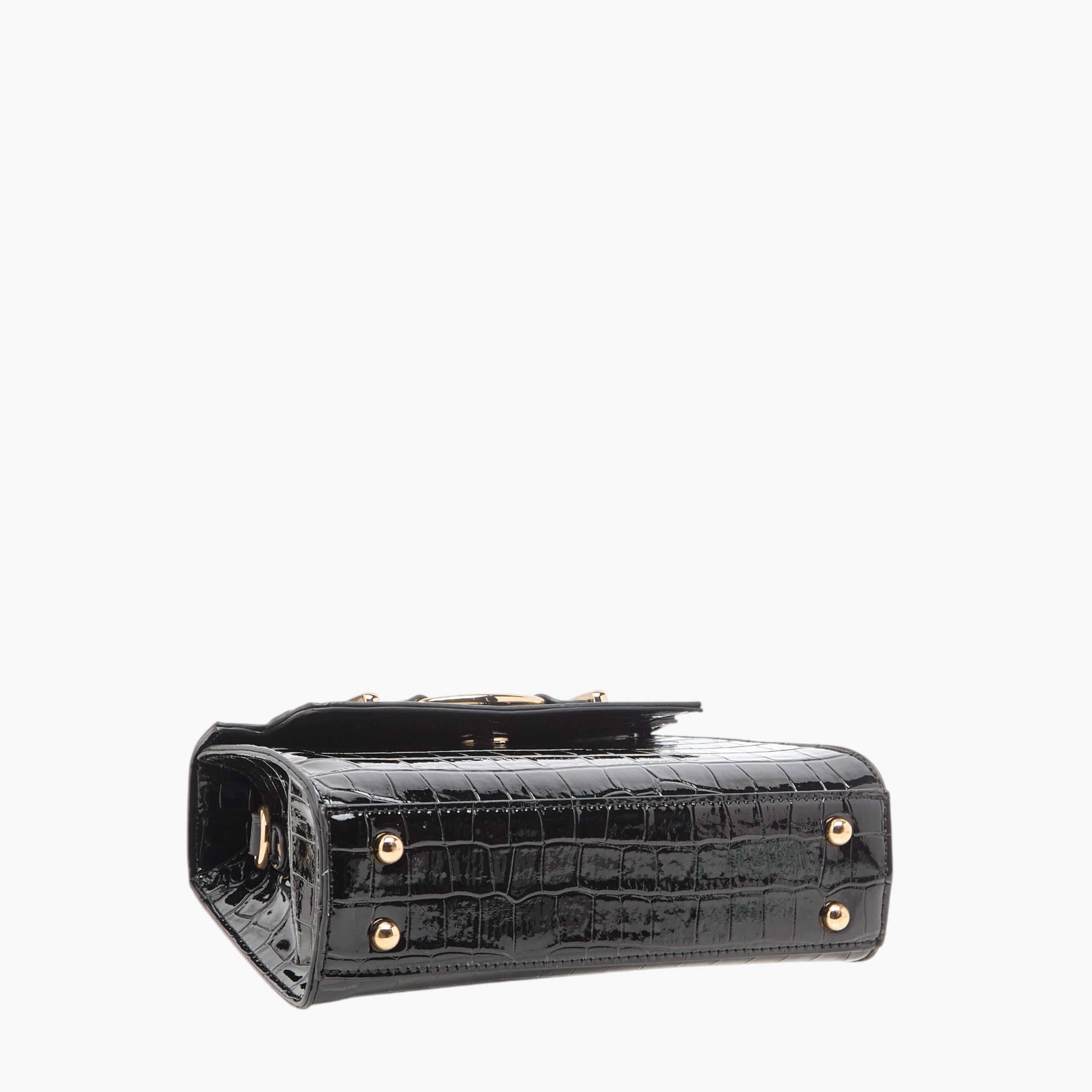 شنطة ساتشيل بارزة الملمس بحزام قابل للفصل وطية إغلاق من إيل-women-bagsandwallets-handbags-image-6