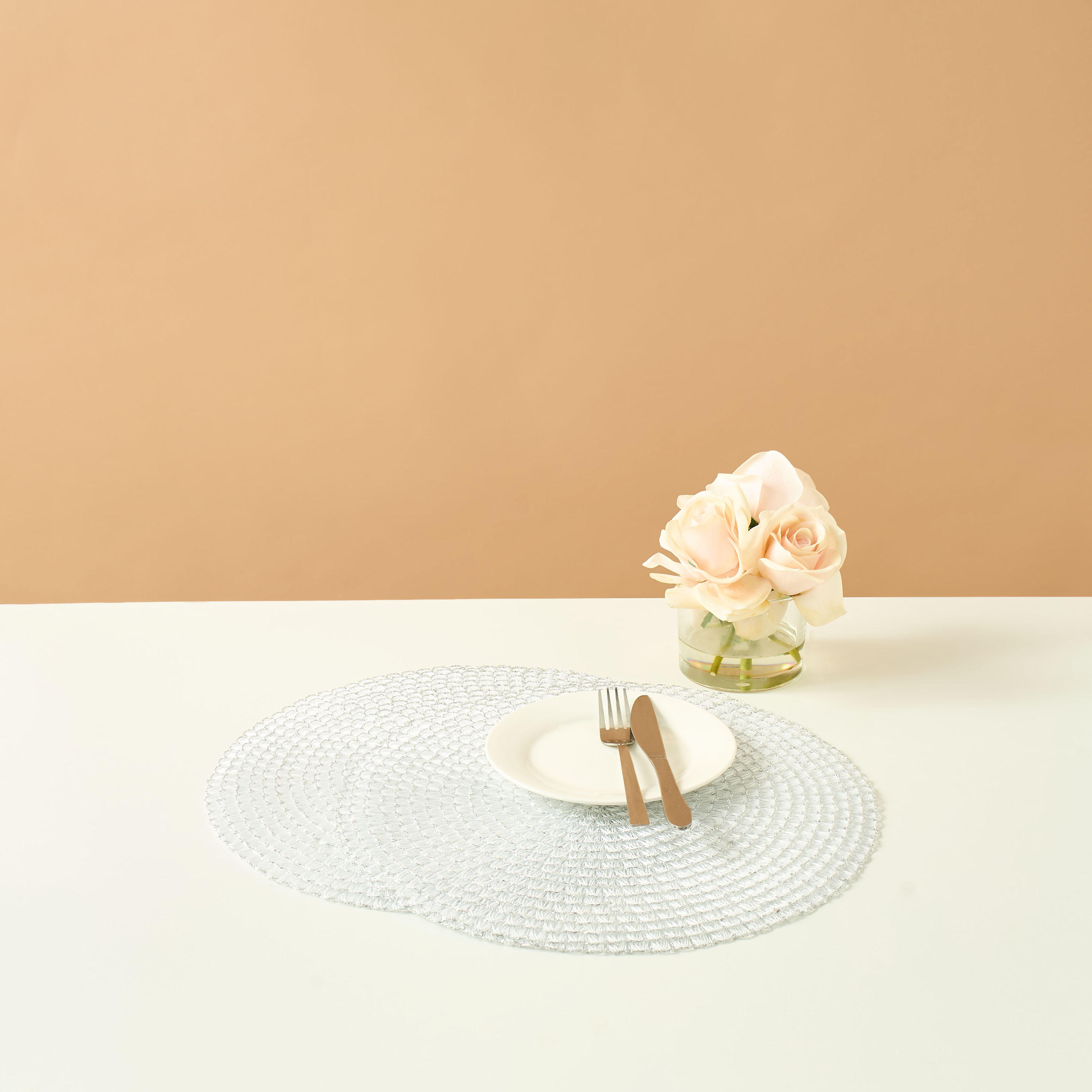 Textured 2-Piece Round Placemat Set - 38 cms-household-dining-tablelinen-placemats-image-1