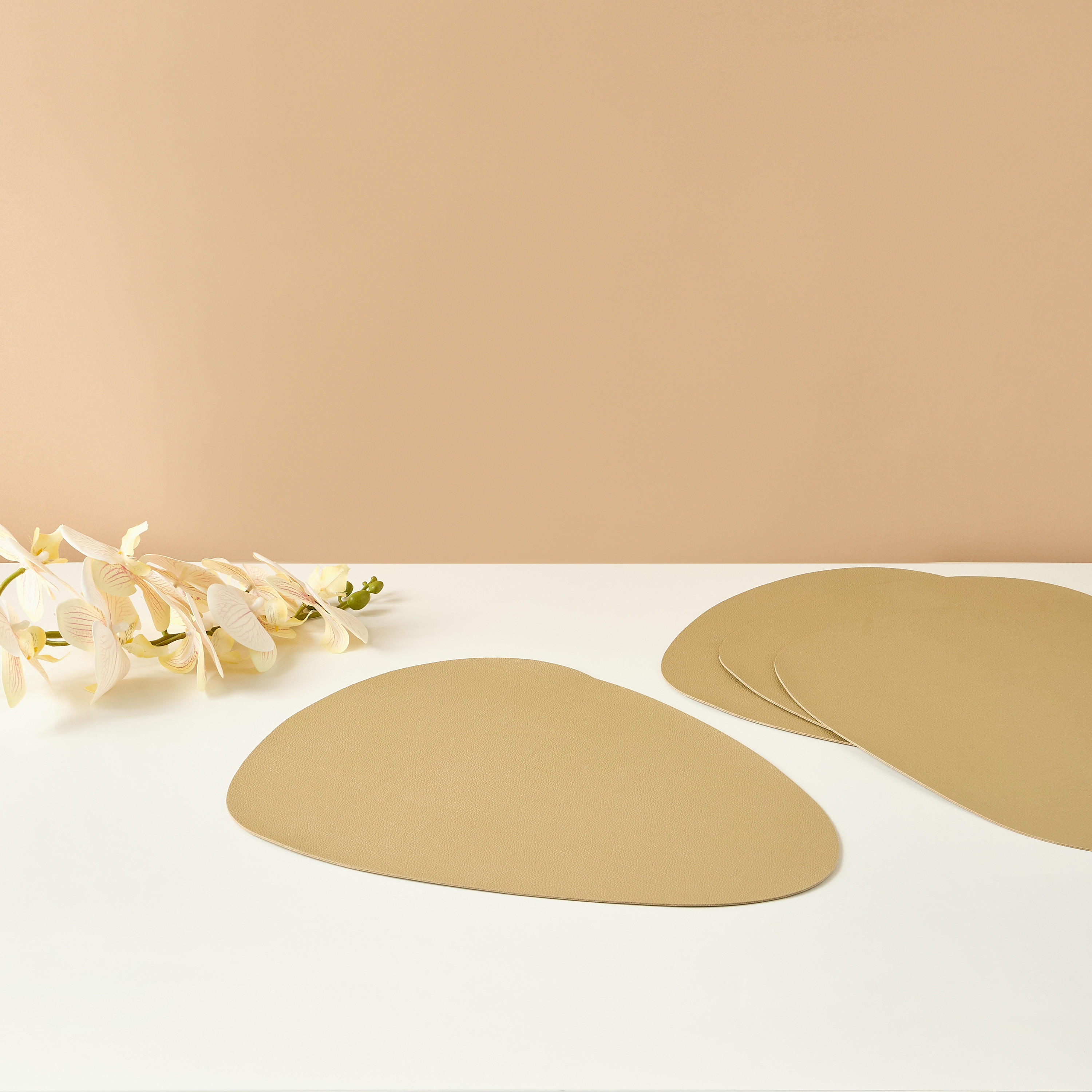 Pebble Faux Leather 4-Piece Placemat Set - 42x32 cms-household-dining-tablelinen-placemats-image-1