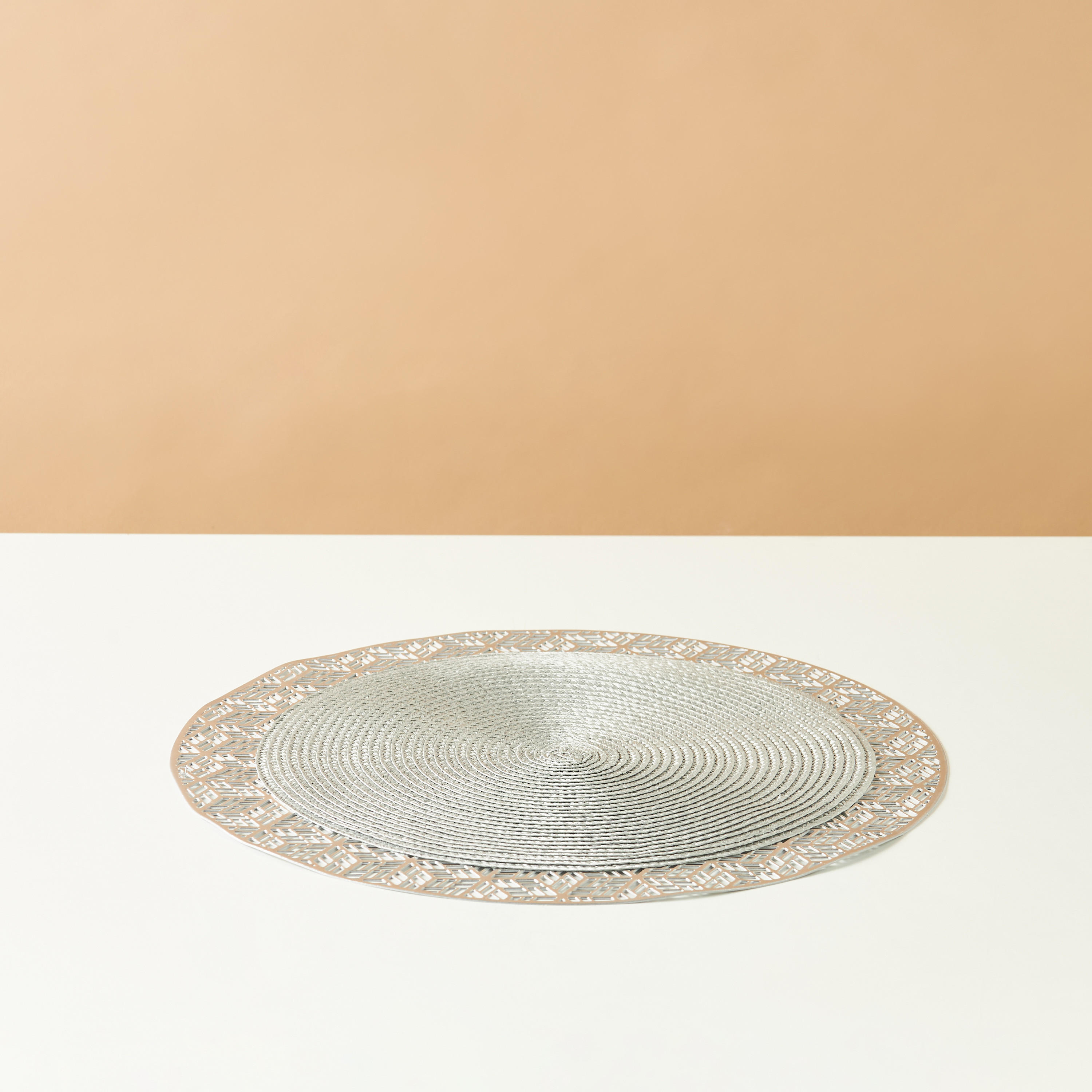 Textured Round Placemat - 38 cms-household-dining-tablelinen-placemats-image-2