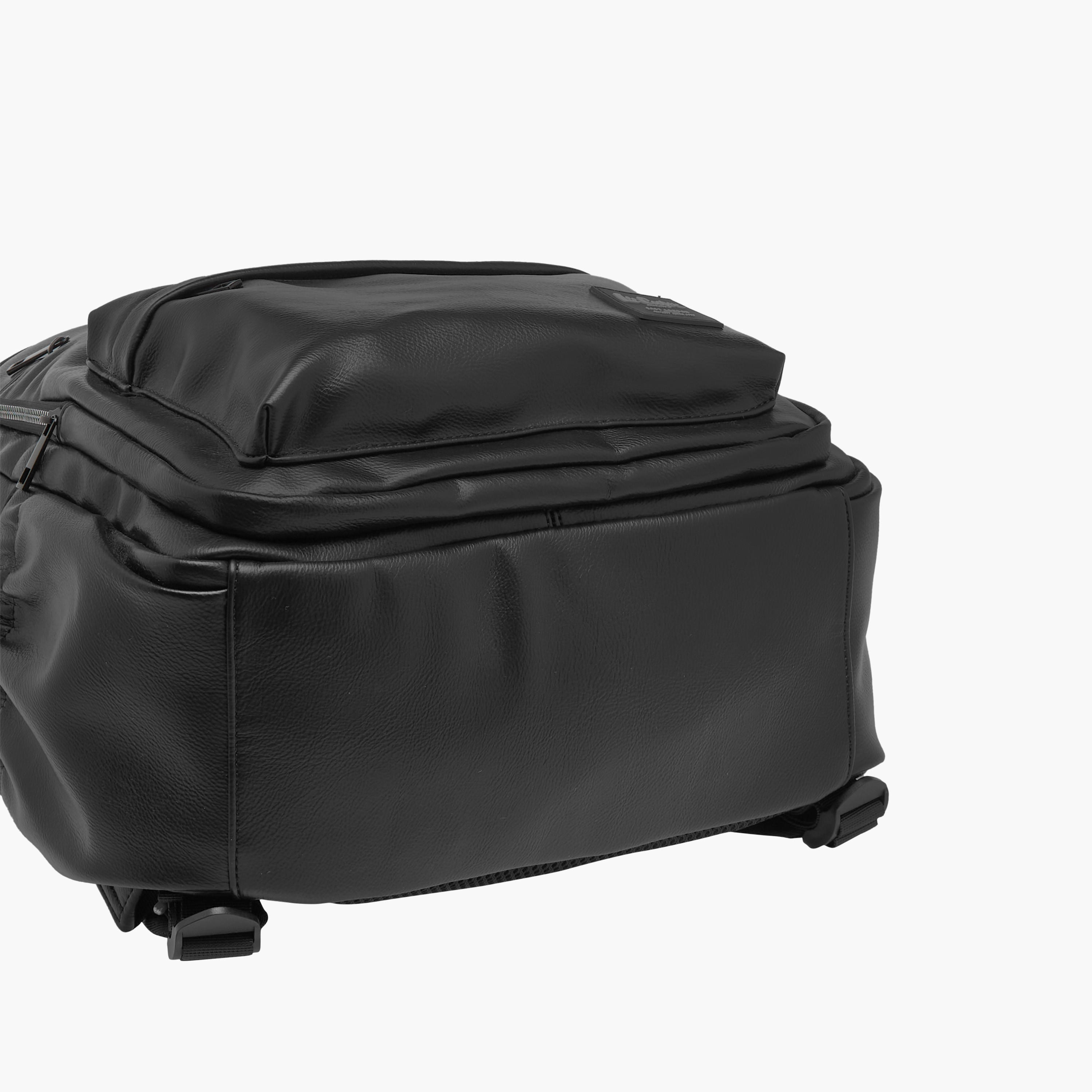 Lee Cooper Solid Backpack with Adjustable Strap and Zip Closure-men-bags-image-5