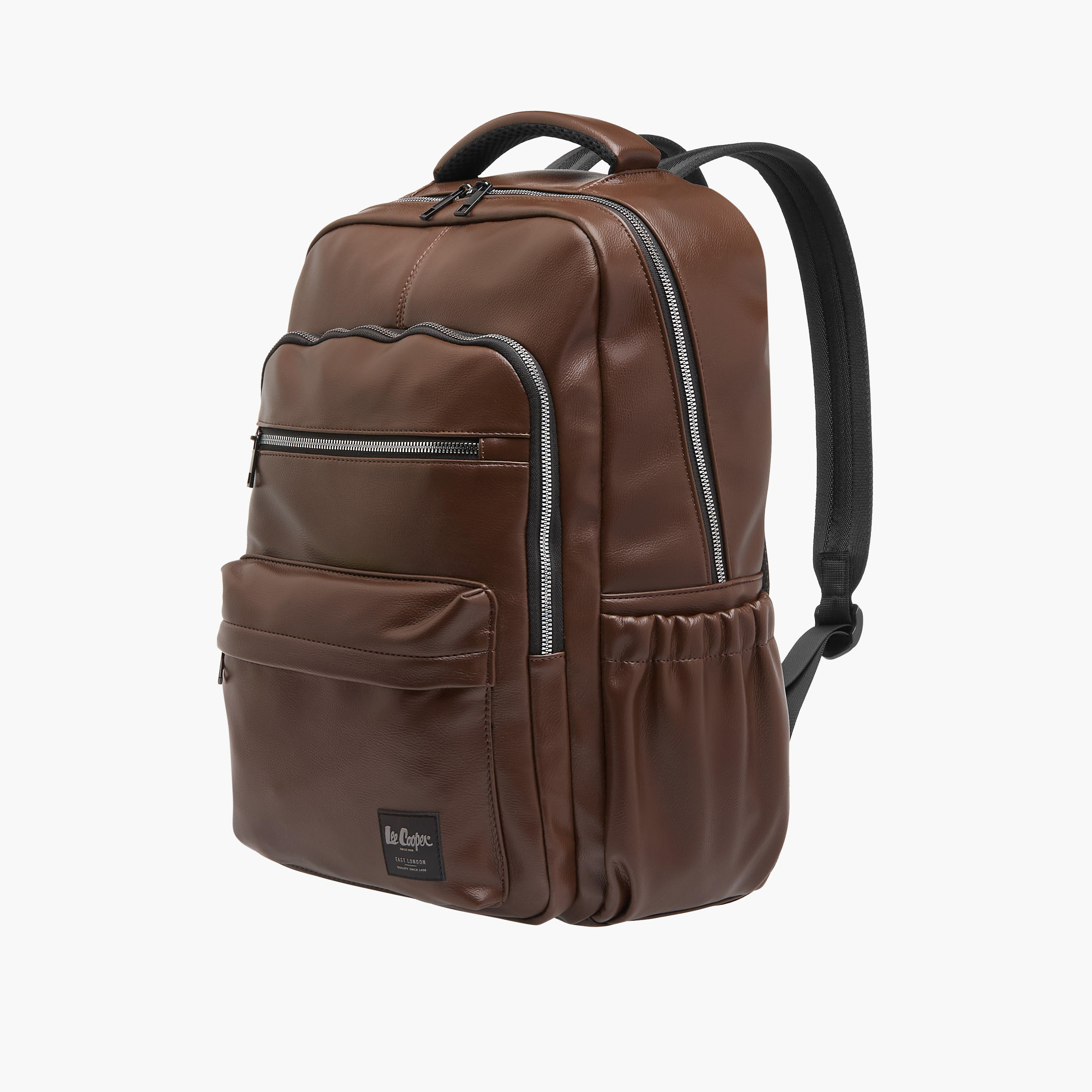 Lee Cooper Solid Backpack with Adjustable Strap and Zip Closure-men-bags-image-2