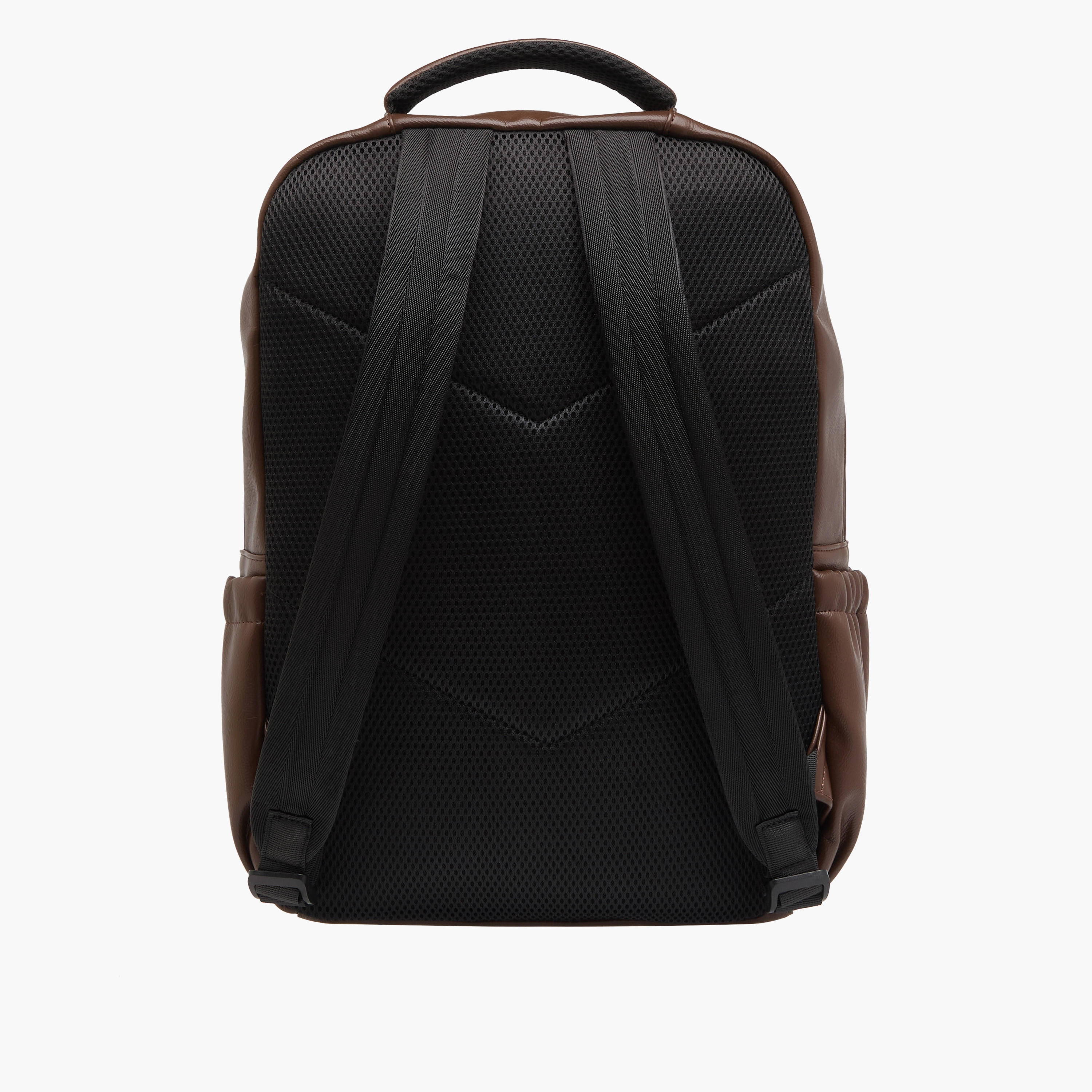 Lee Cooper Solid Backpack with Adjustable Strap and Zip Closure-men-bags-image-3