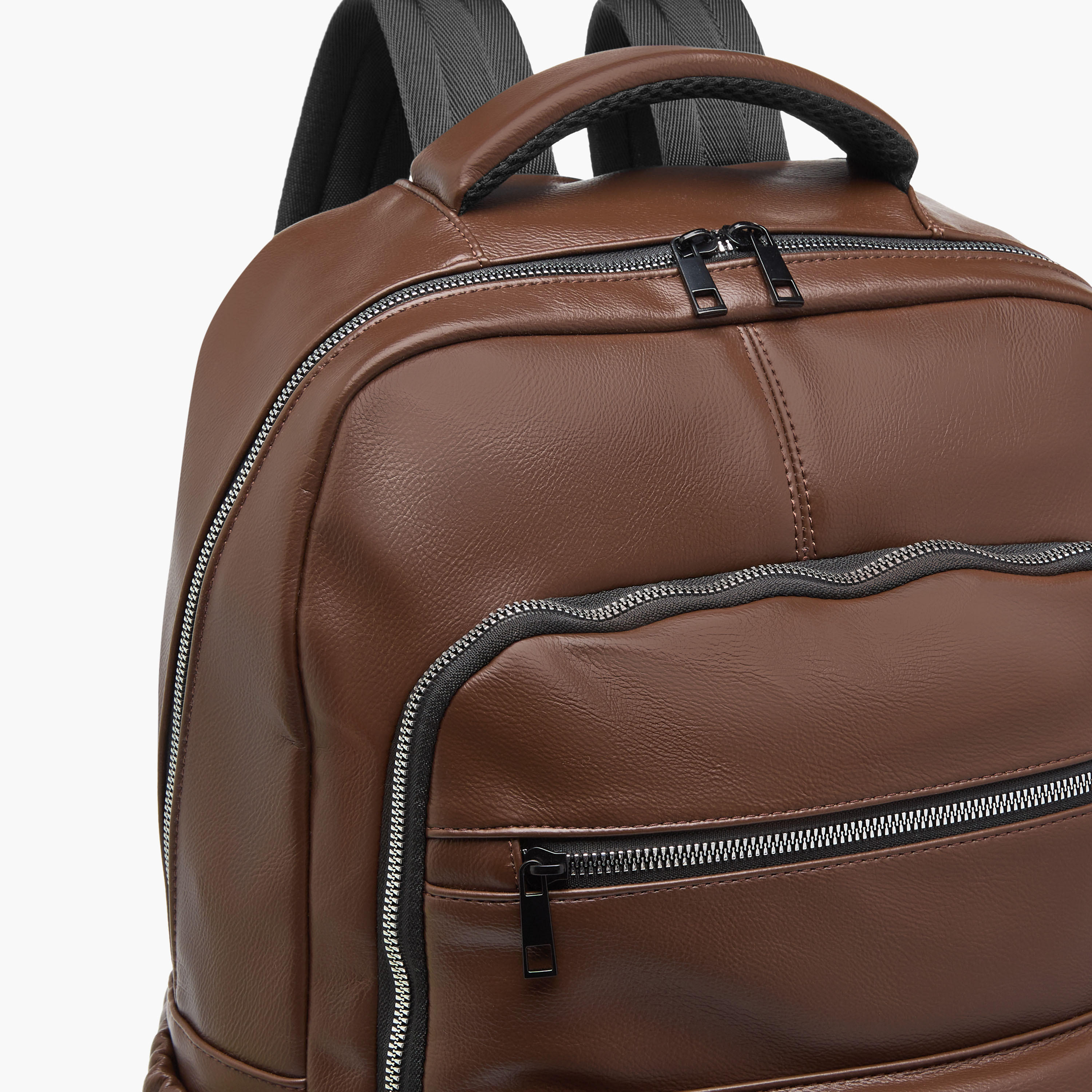 Lee Cooper Solid Backpack with Adjustable Strap and Zip Closure-men-bags-image-4