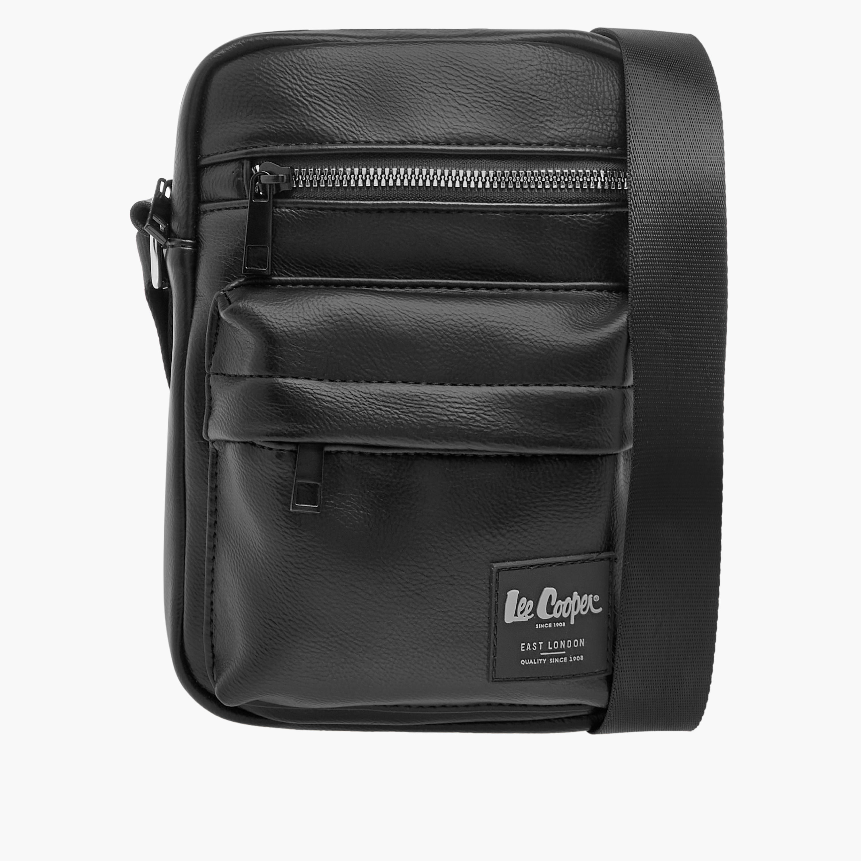 شنطة كروس بودي بارزة الملمس بحزام قابل للتعديل وسحّاب إغلاق من لي كوبر-men-bags-image-1