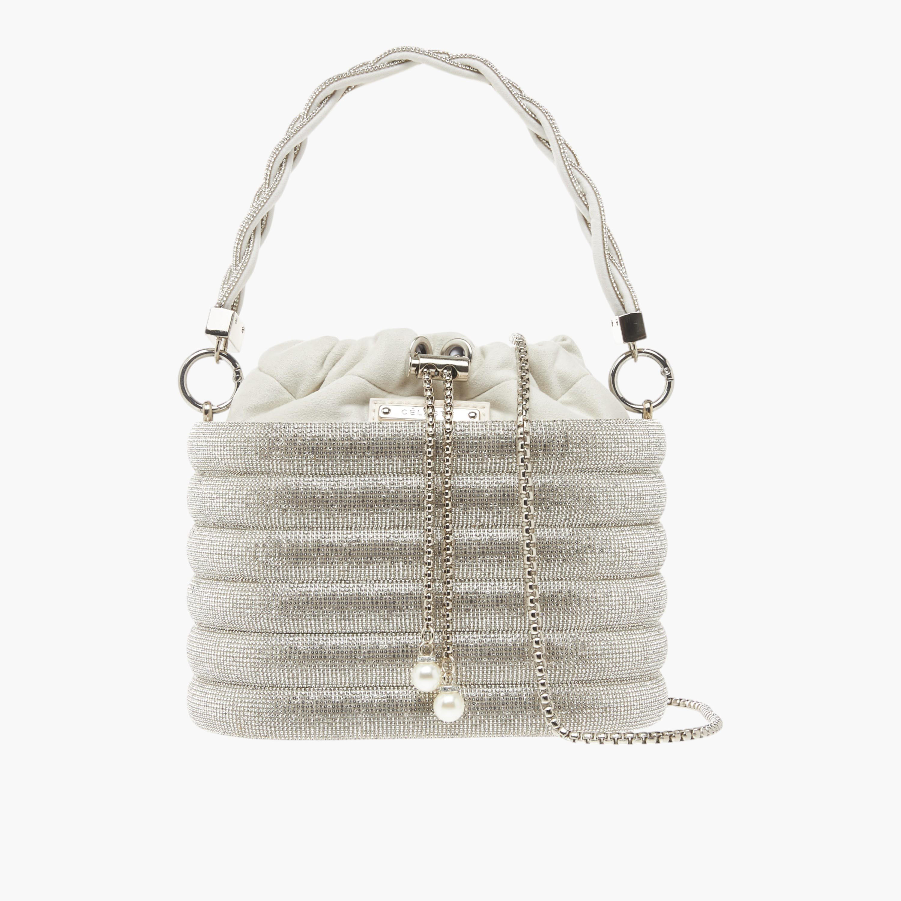 Celeste Stone Embellished Sling Bag with Metallic Drawstring Closure-women-bagsandwallets-handbags-image-1