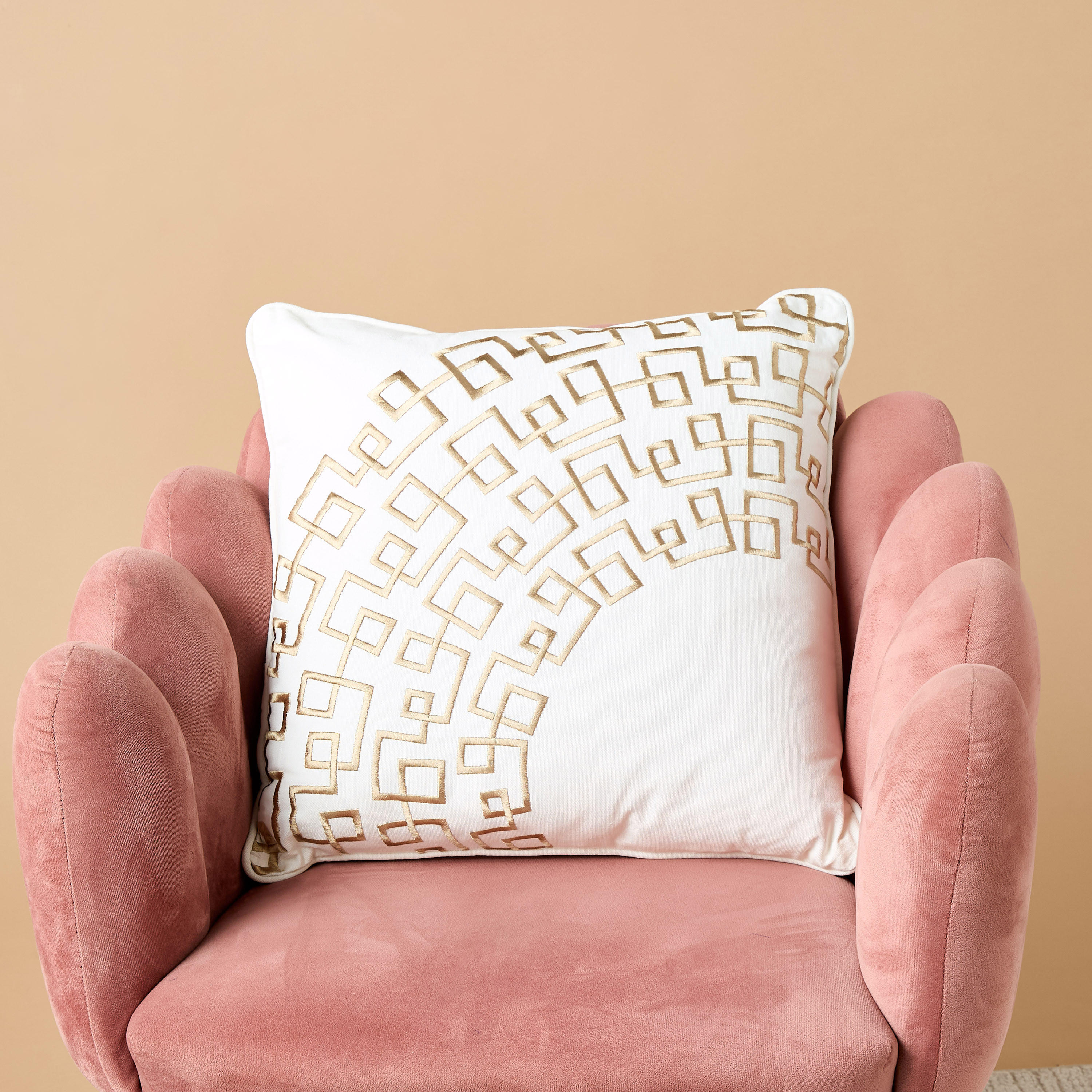 Gia Como Embroidered Cotton Filled Cushion - 50x50 cms-household-cushionsandthrows-filledcushions-decorativecushions-image-2