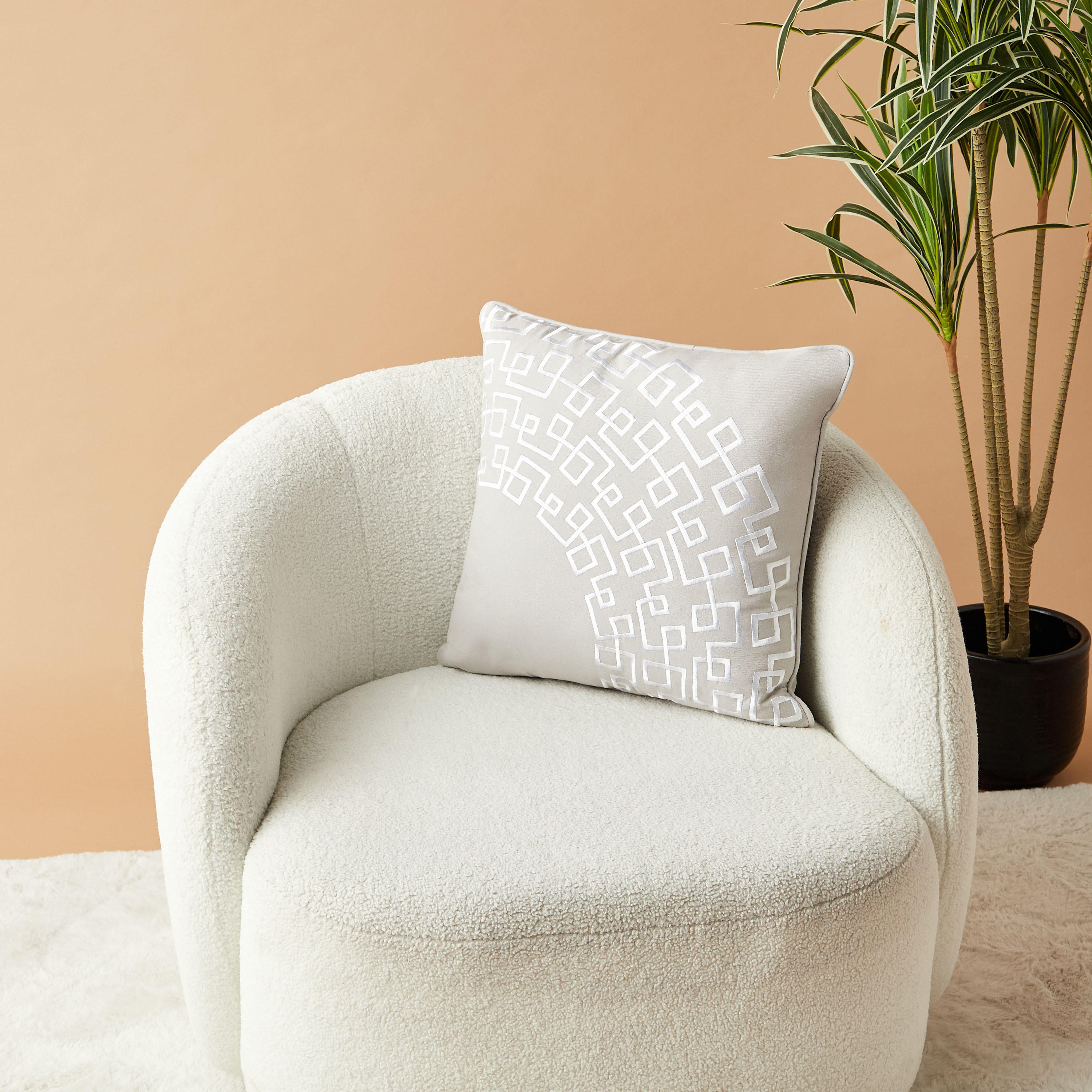 Gia Como Embroidered Cotton Filled Cushion - 50x50 cms-household-cushionsandthrows-filledcushions-decorativecushions-image-1
