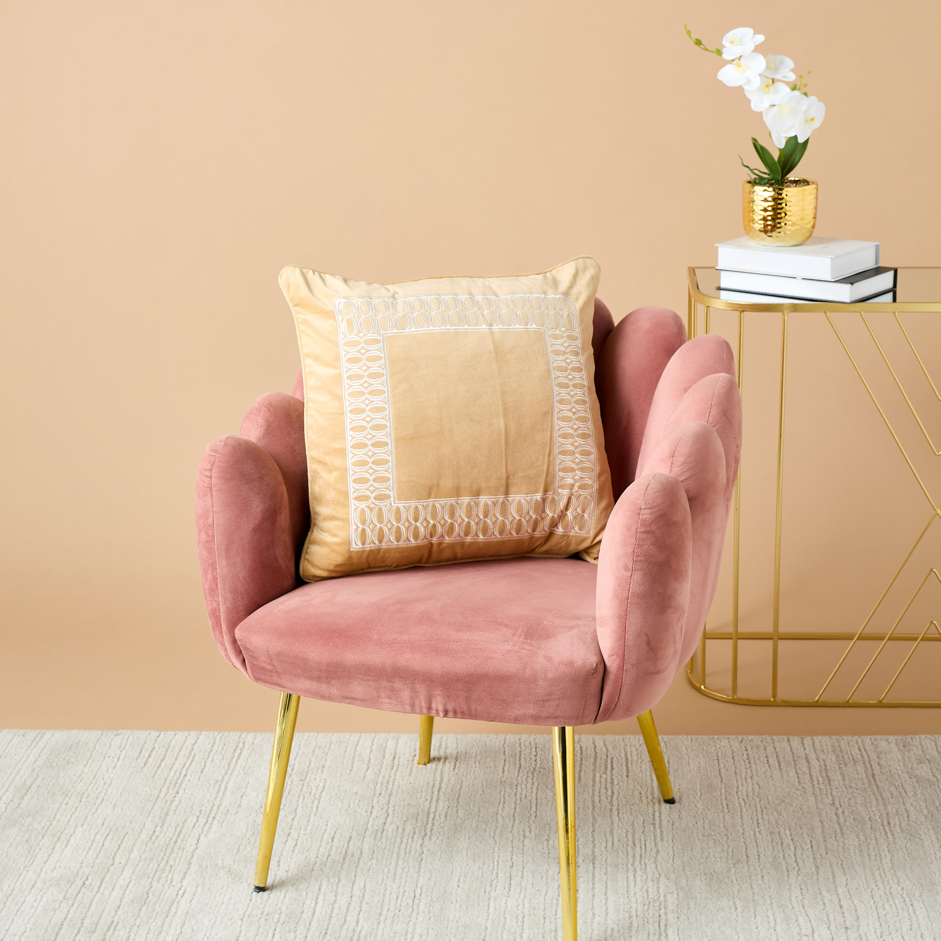 Gia Como Embroidered Filled Cushion - 50x50 cm-household-cushionsandthrows-filledcushions-decorativecushions-image-1