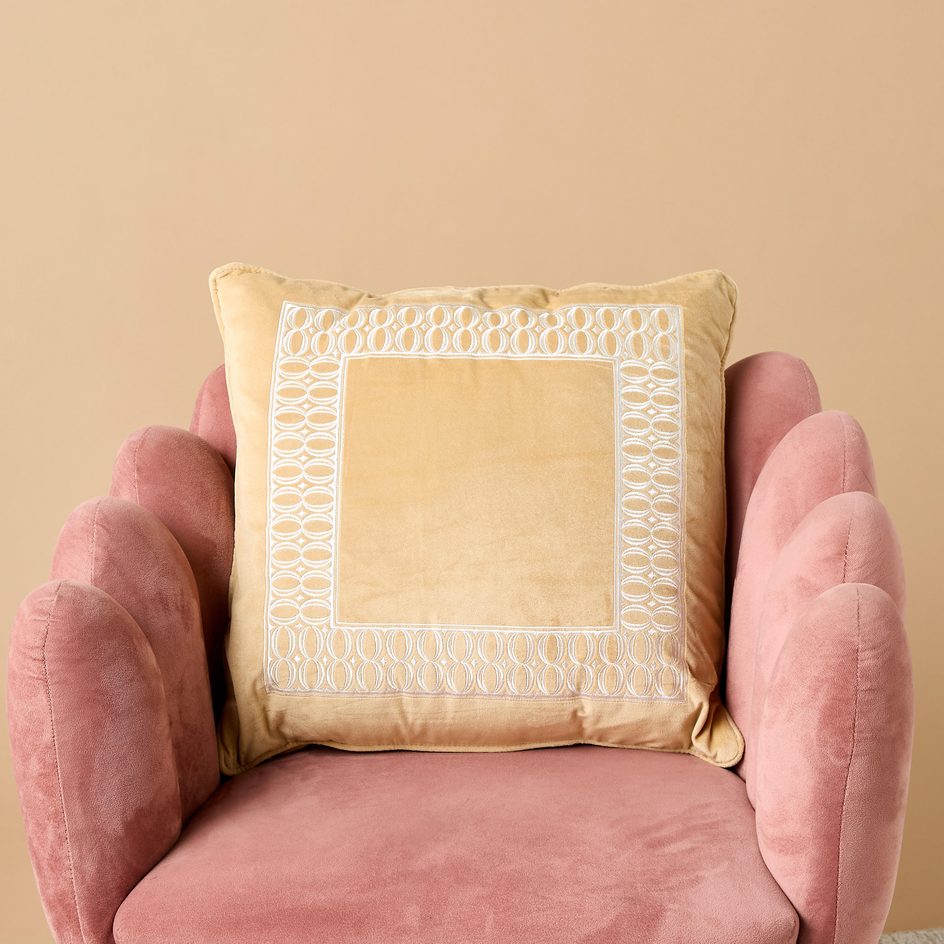 Gia Como Embroidered Filled Cushion - 50x50 cm-household-cushionsandthrows-filledcushions-decorativecushions-image-2