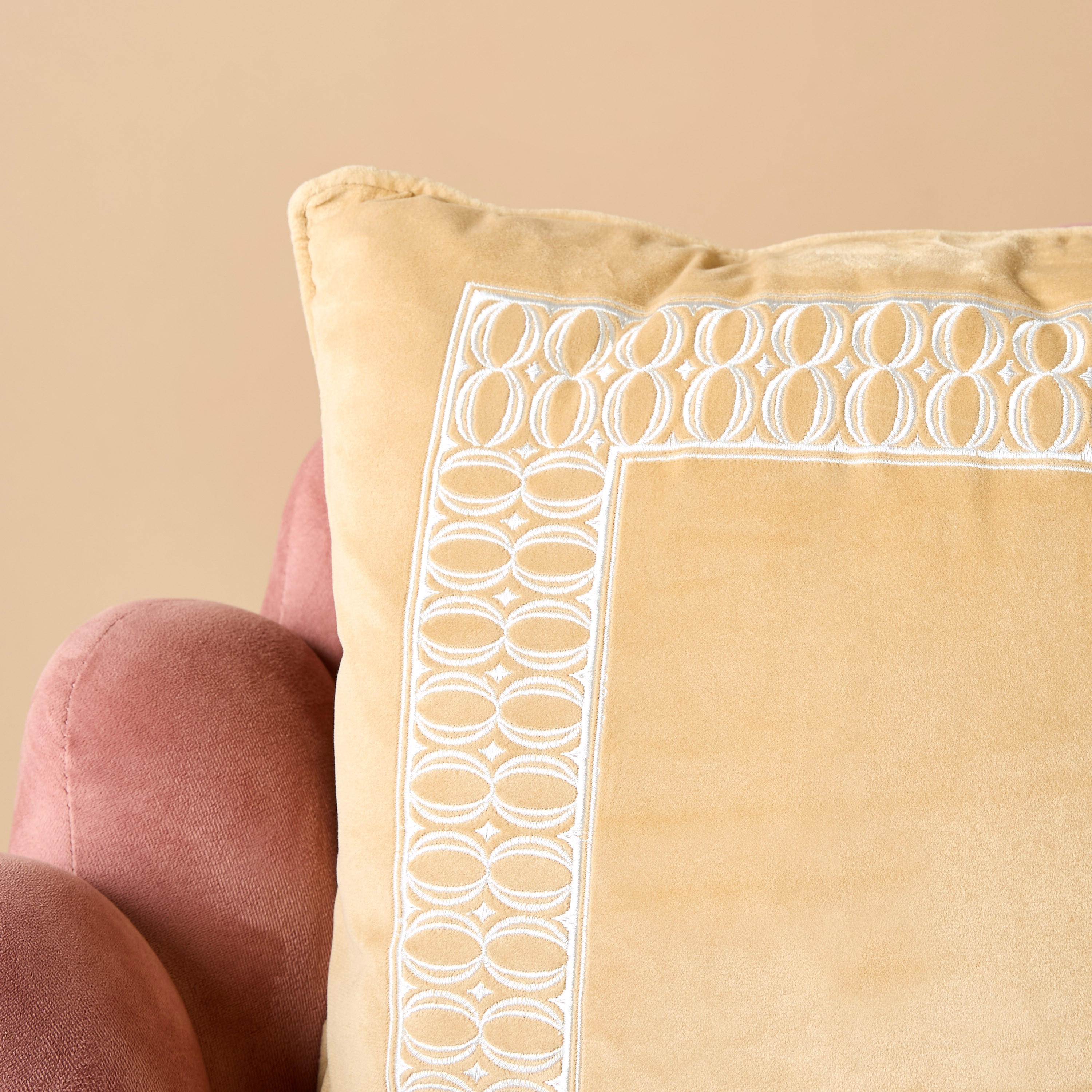 Gia Como Embroidered Filled Cushion - 50x50 cm-household-cushionsandthrows-filledcushions-decorativecushions-image-3