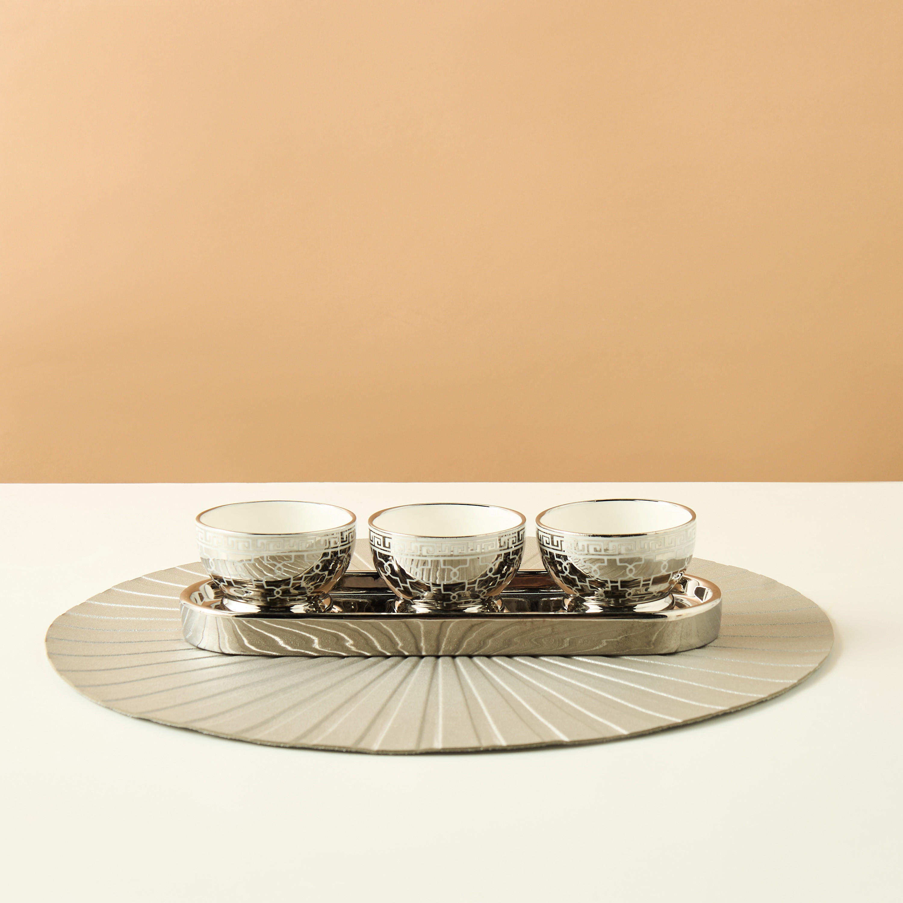 Gia Como 3-Piece Serving Bowl with Tray Set-household-dining-serveware-servingtrays-image-1