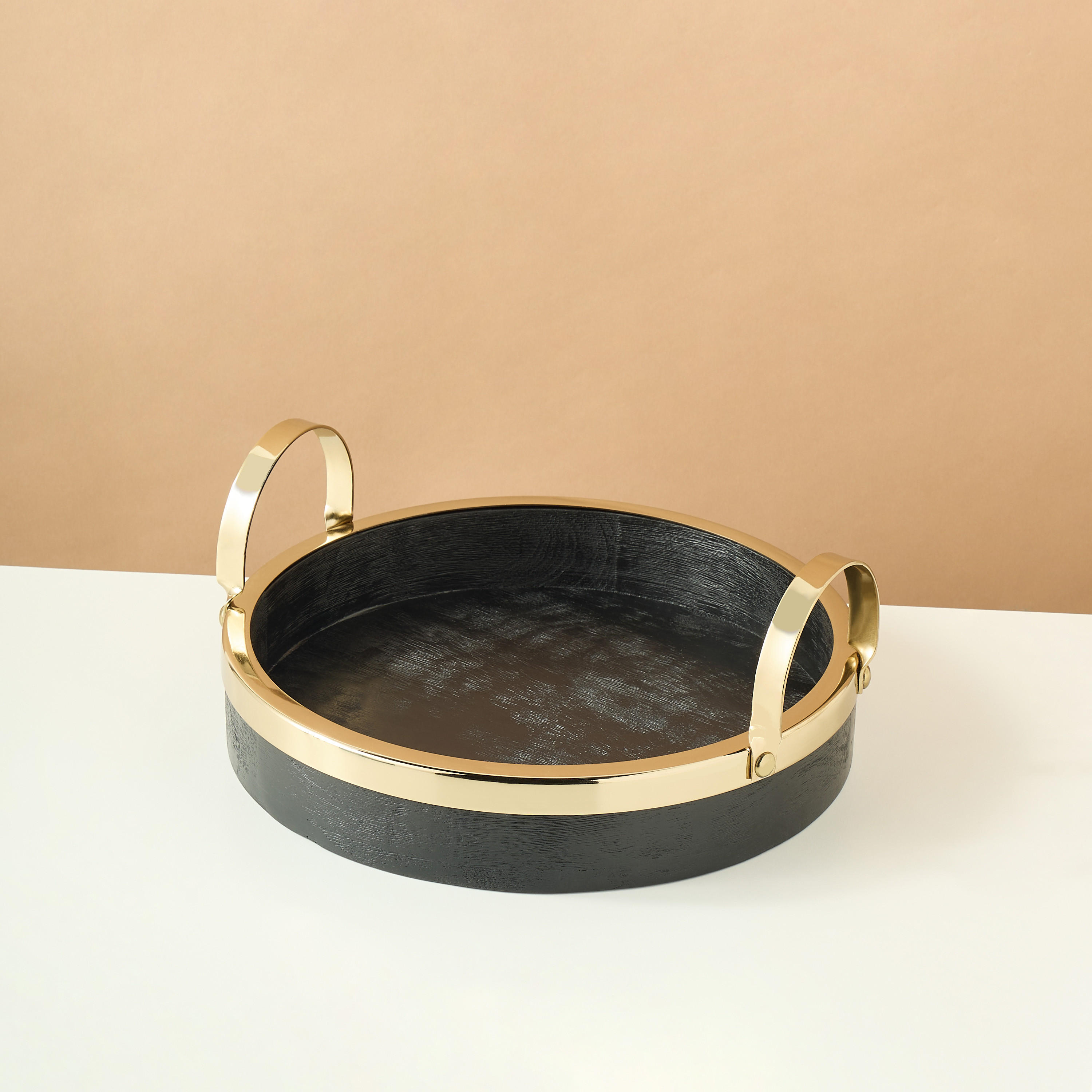 Wooden and Iron Decorative Tray - 10x30 cms-household-dining-serveware-servingtrays-image-3