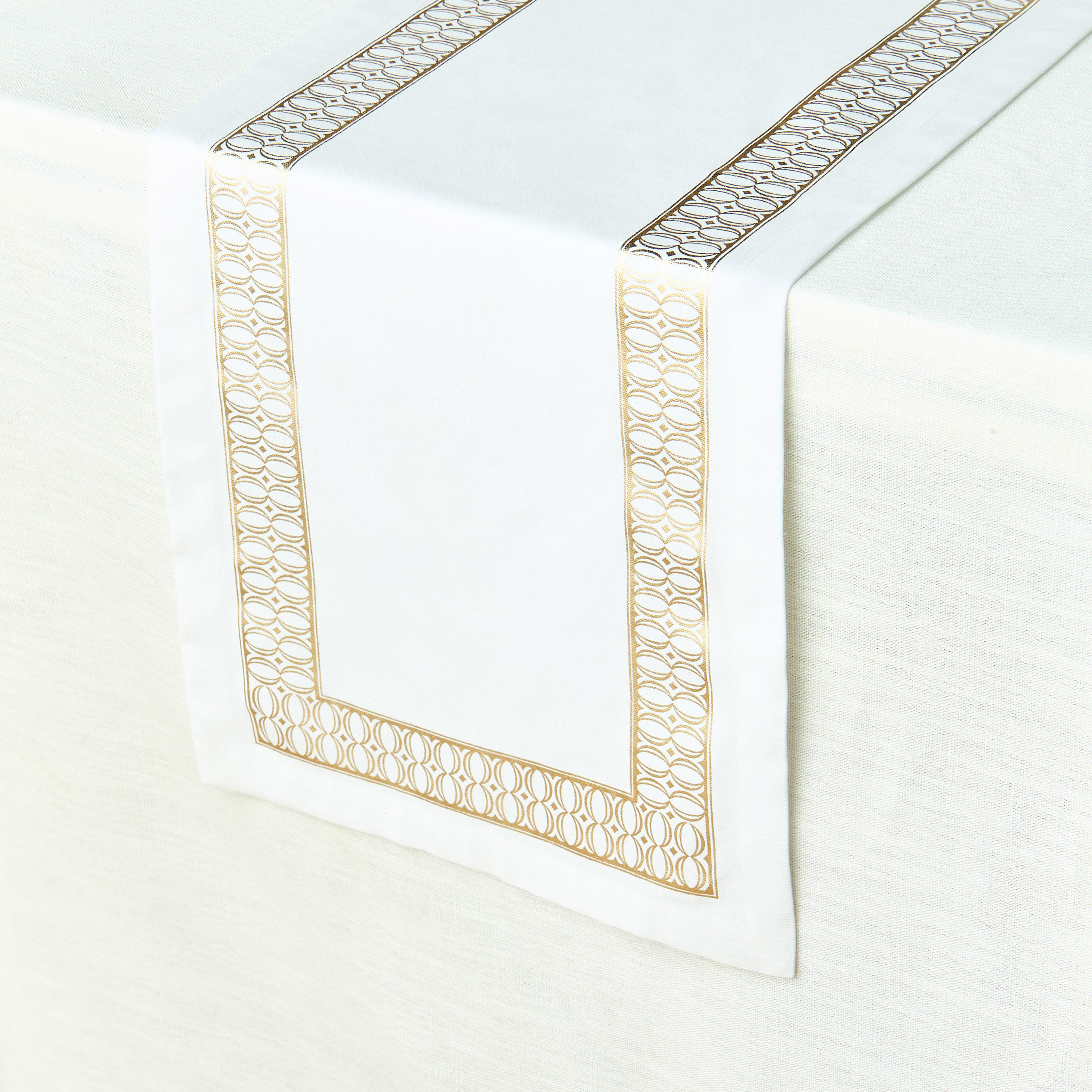 Gia Foil Print Runner - 33x180 cms-household-dining-tablelinen-runnersandtablecovers-image-2