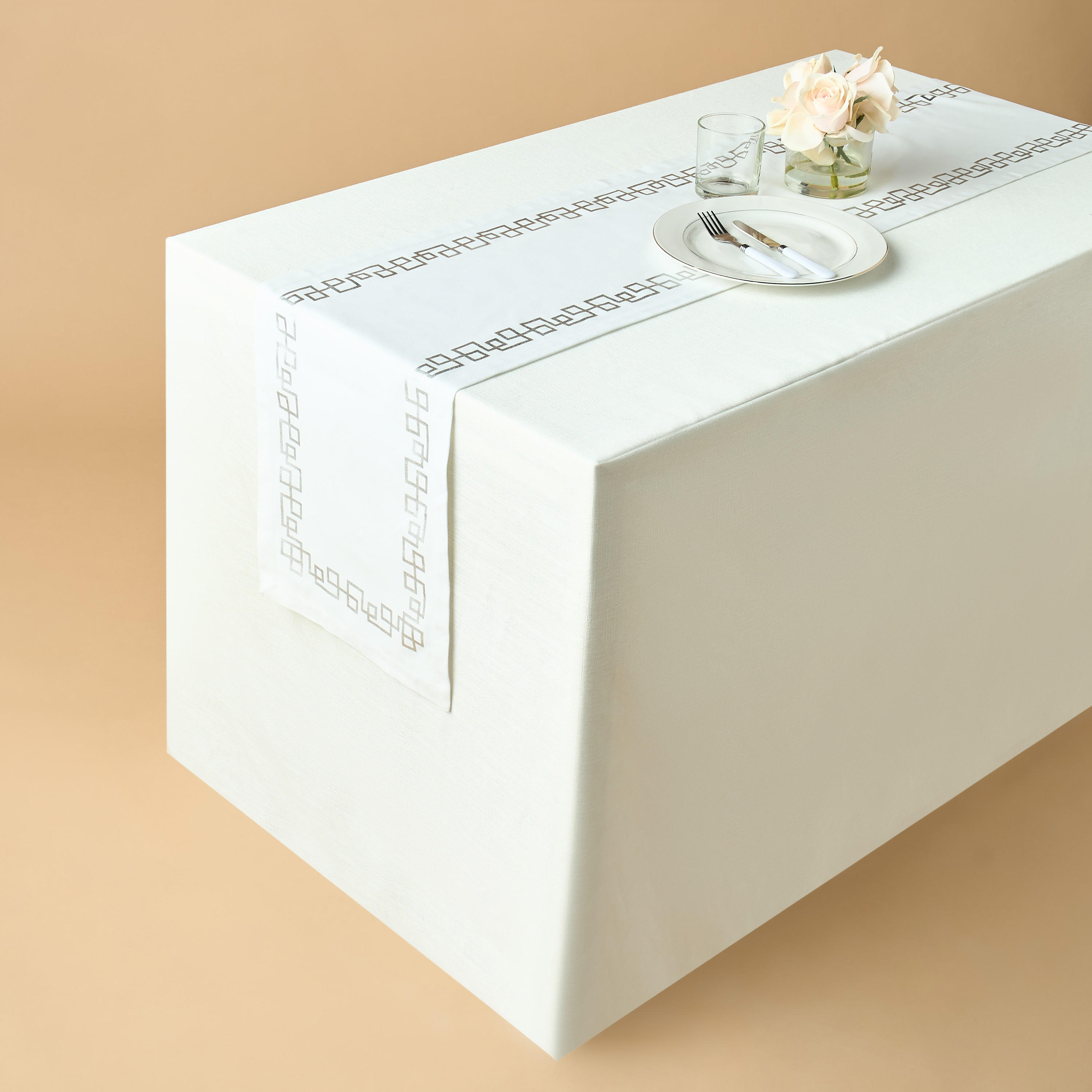Gia Foil Print Runner - 33x180 cms-household-dining-tablelinen-runnersandtablecovers-image-1