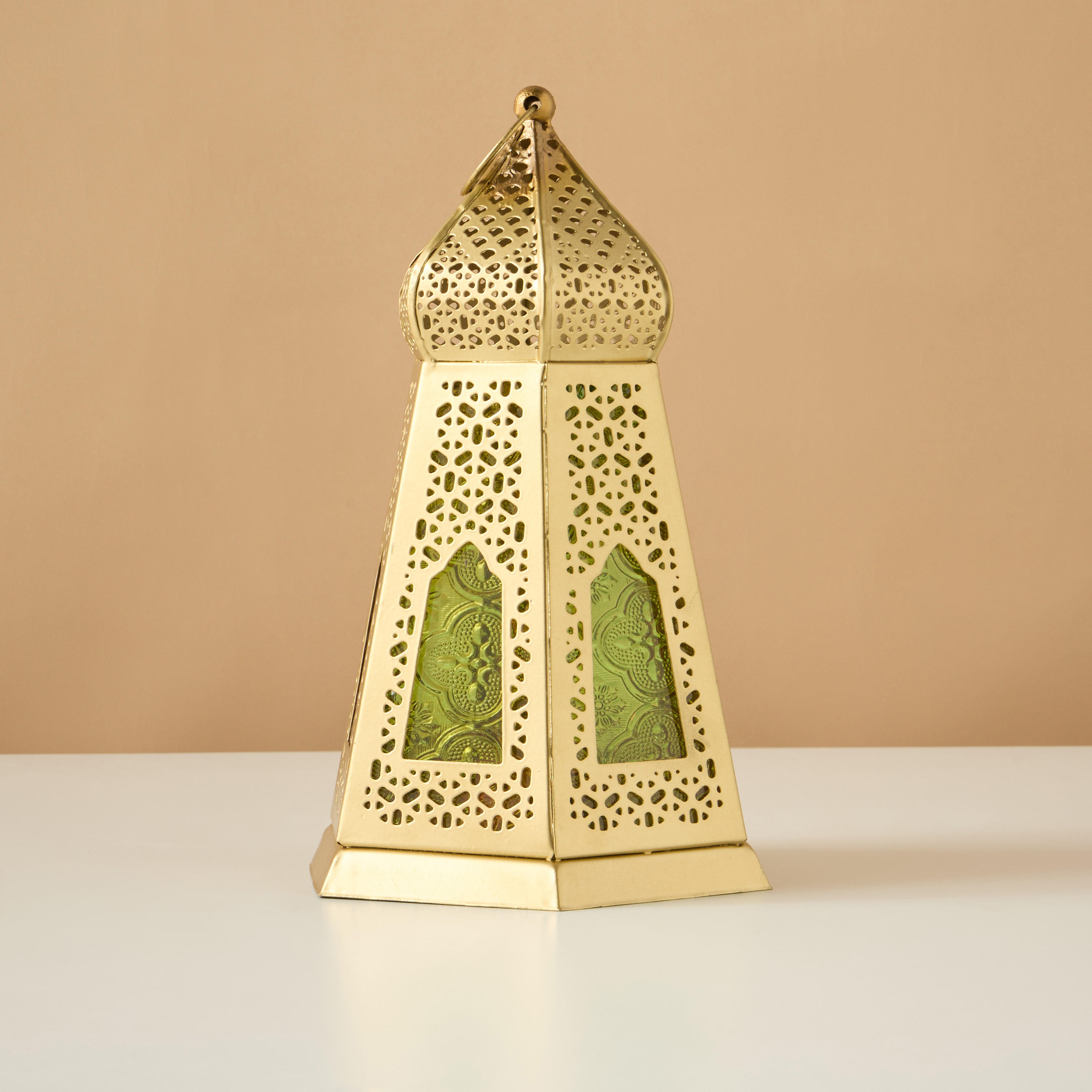 فانوس معدن مزين - 21 سم-household-decor-candleholdersandlanterns-image-1
