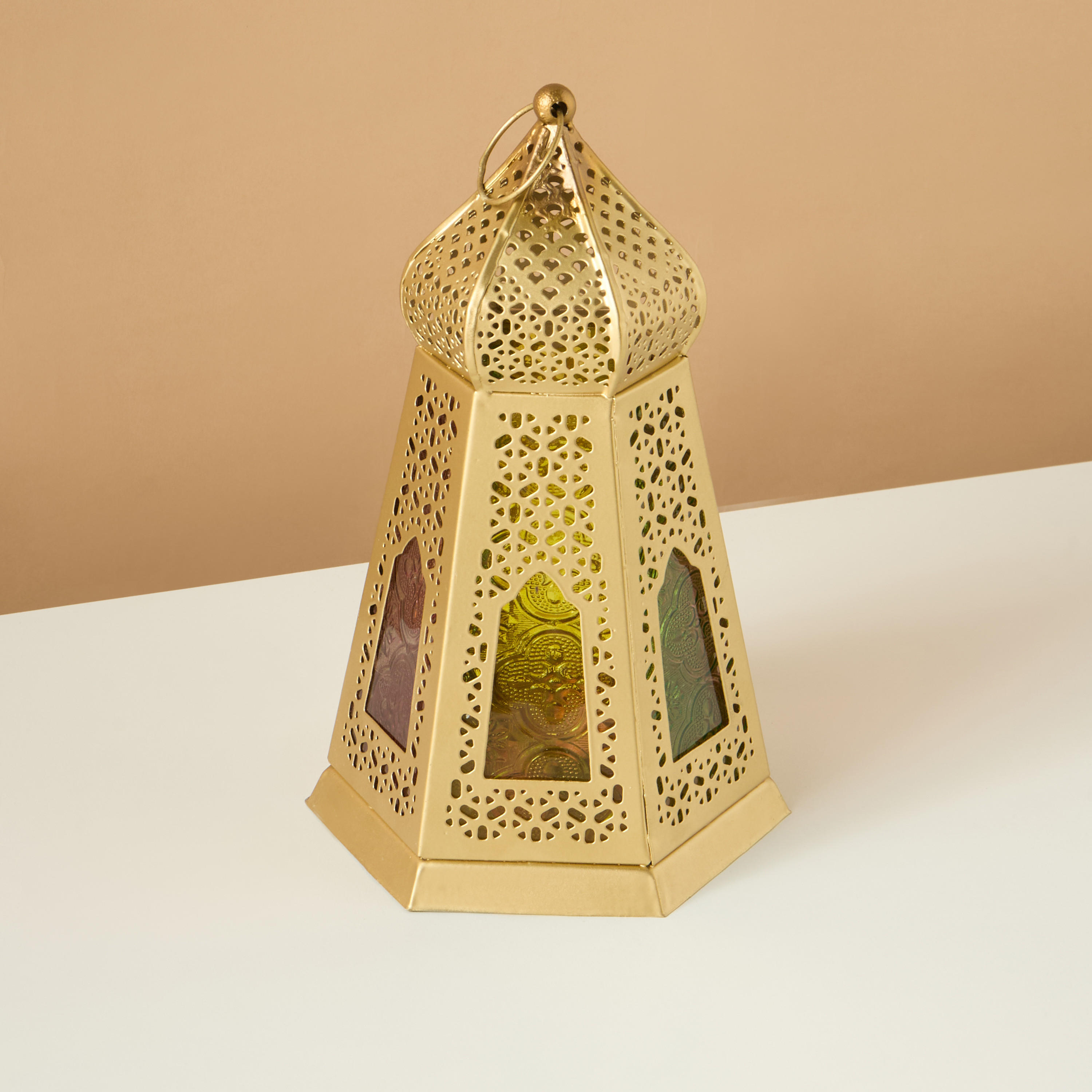 فانوس معدن مزين - 21 سم-household-decor-candleholdersandlanterns-image-2