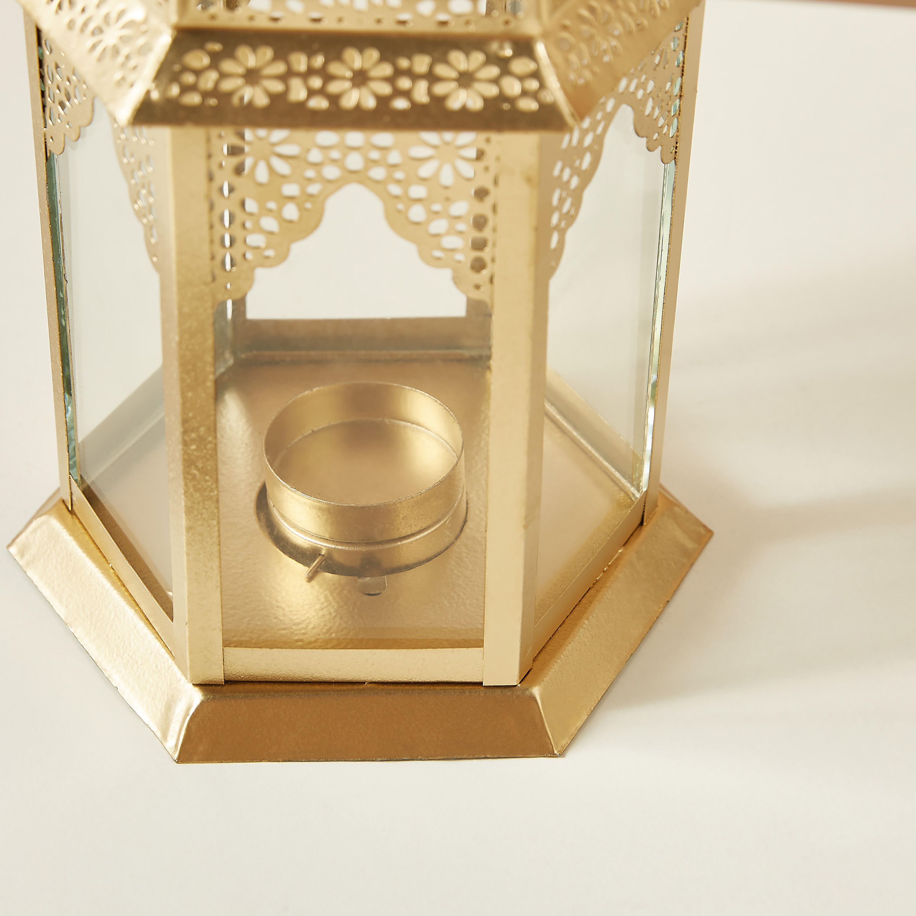 Cutwork Detail Metal Lantern - 22 cms-household-decor-candleholdersandlanterns-image-6