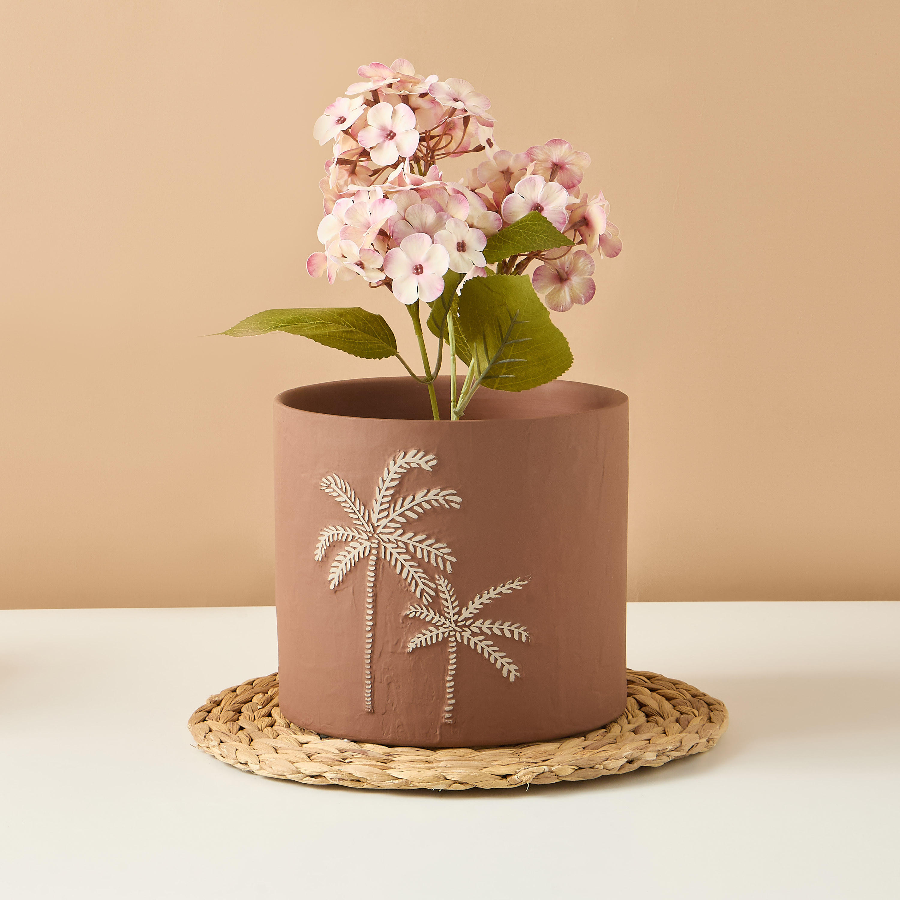 فانوس سيراميك ديكور بتصميم نخل - 18 سم-household-decor-decorativeobjectsandsculptures-image-1