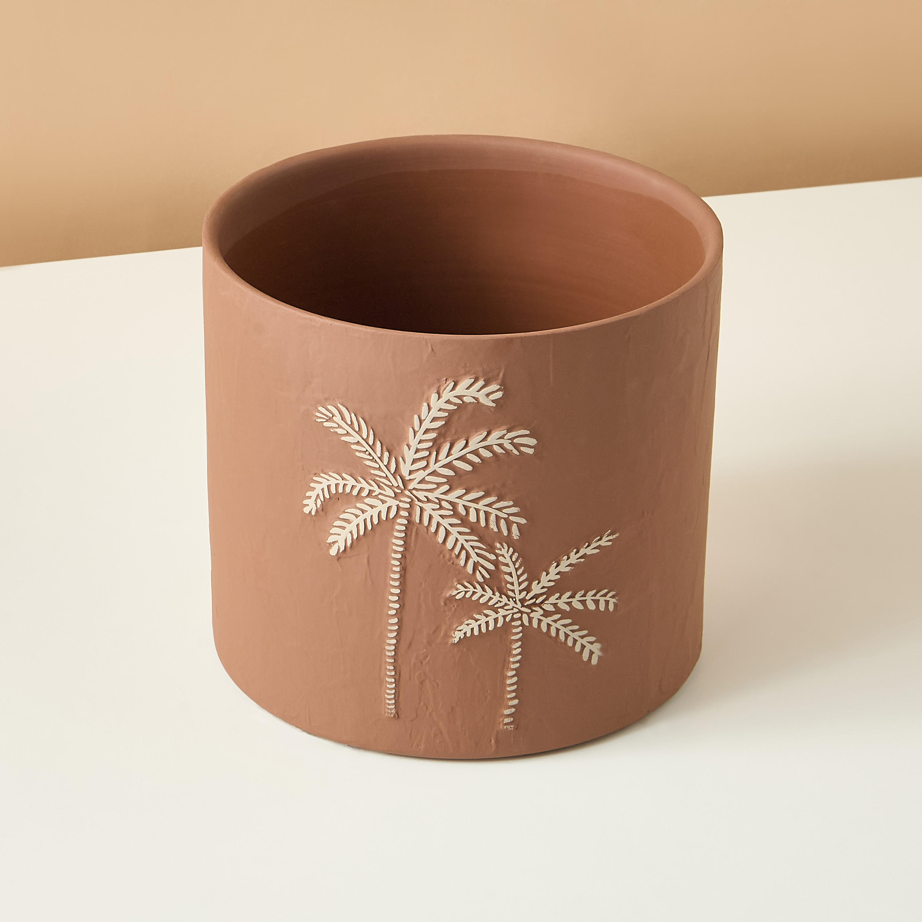 فانوس سيراميك ديكور بتصميم نخل - 18 سم-household-decor-decorativeobjectsandsculptures-image-3
