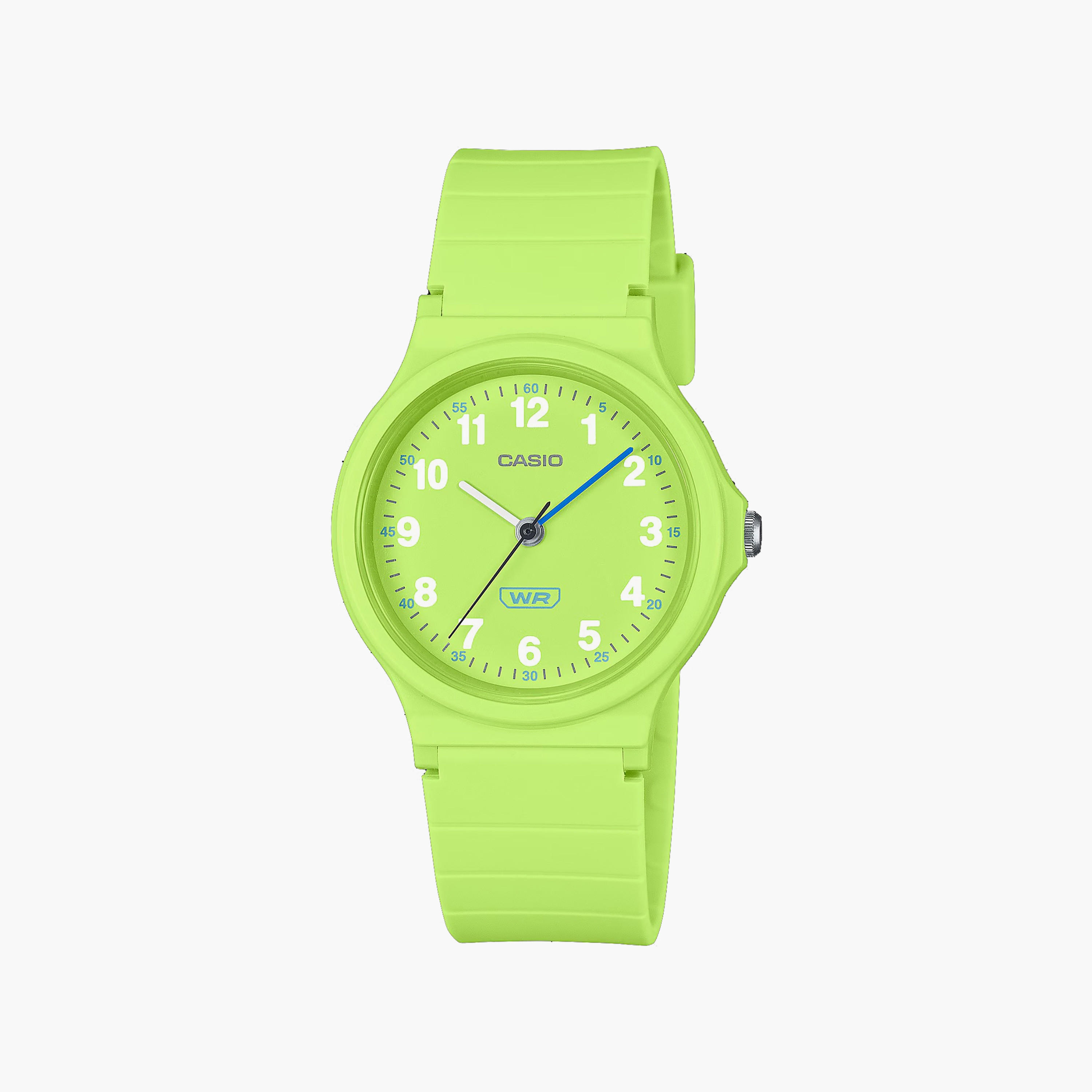 ساعة 31 ملم انالوج من الراتنج باللون الأخضر من كاسيو | LQ-24B-3BDF-men-watchesandjewellery-watches-image-1