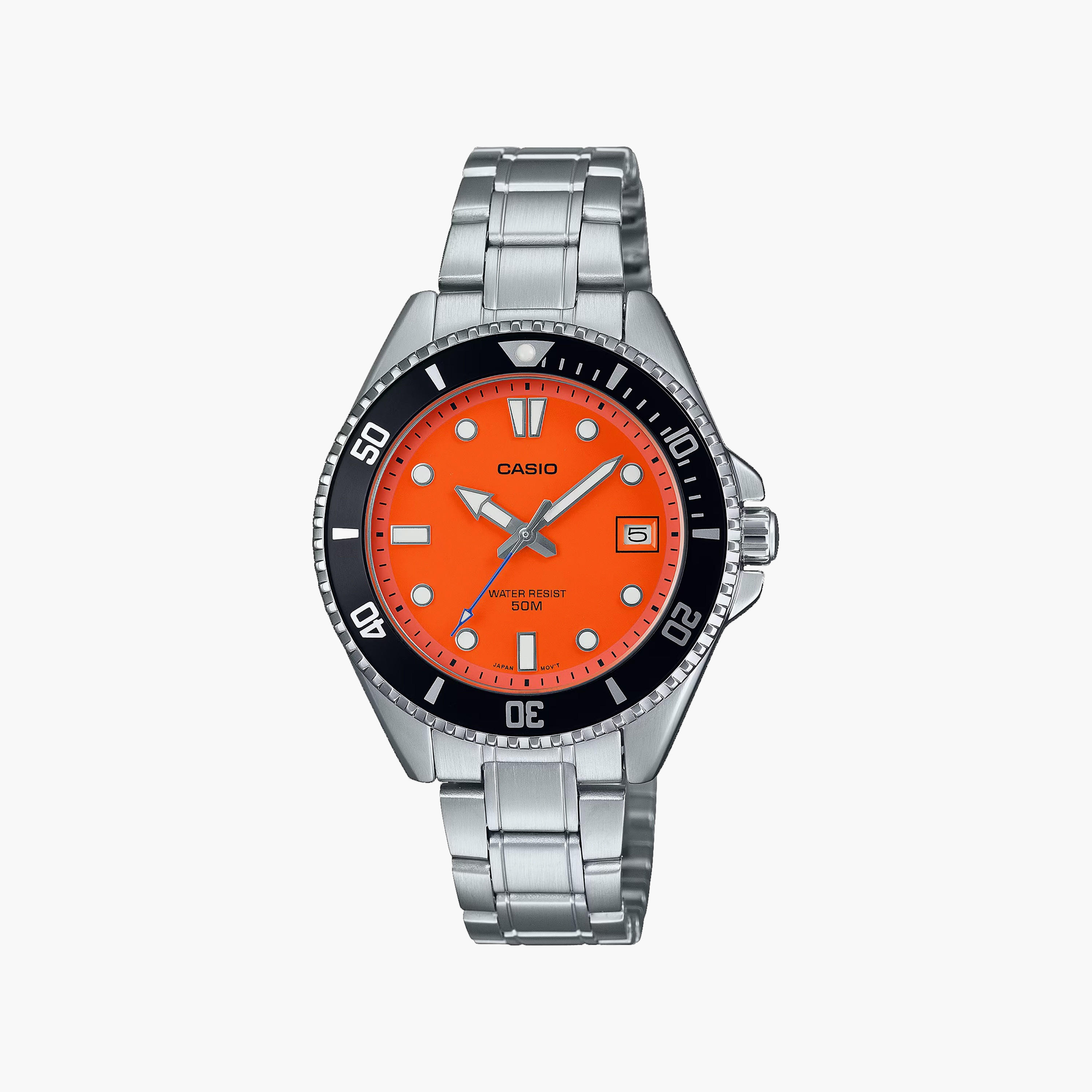 ساعة 38 ملم انالوج فضية من الستانلس ستيل من كاسيو | MDV-10D-4A1VDF-men-watchesandjewellery-watches-image-1