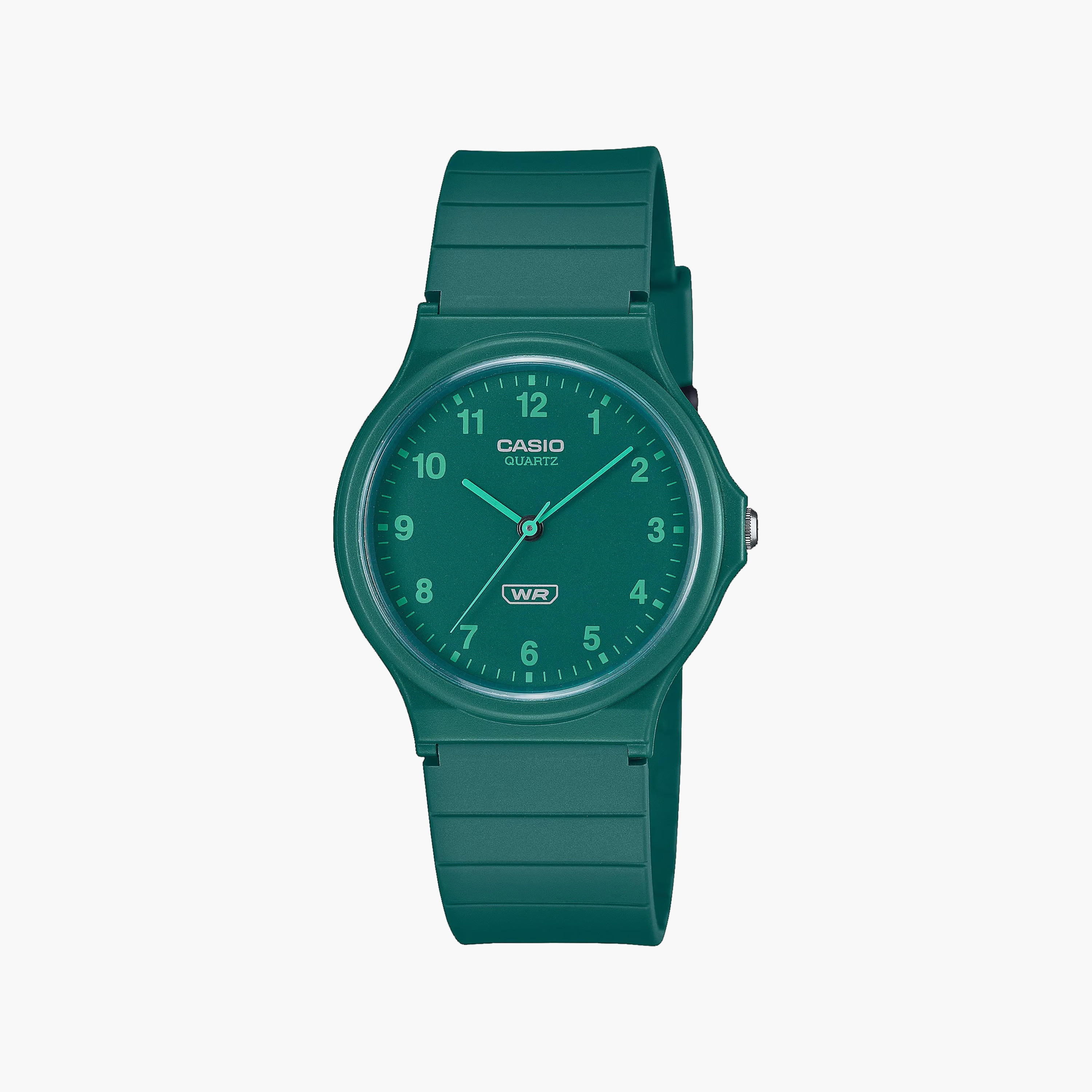 Casio 35 MM Green Analog Resin Watch | MQ-24B-3BDF-men-watchesandjewellery-watches-image-1
