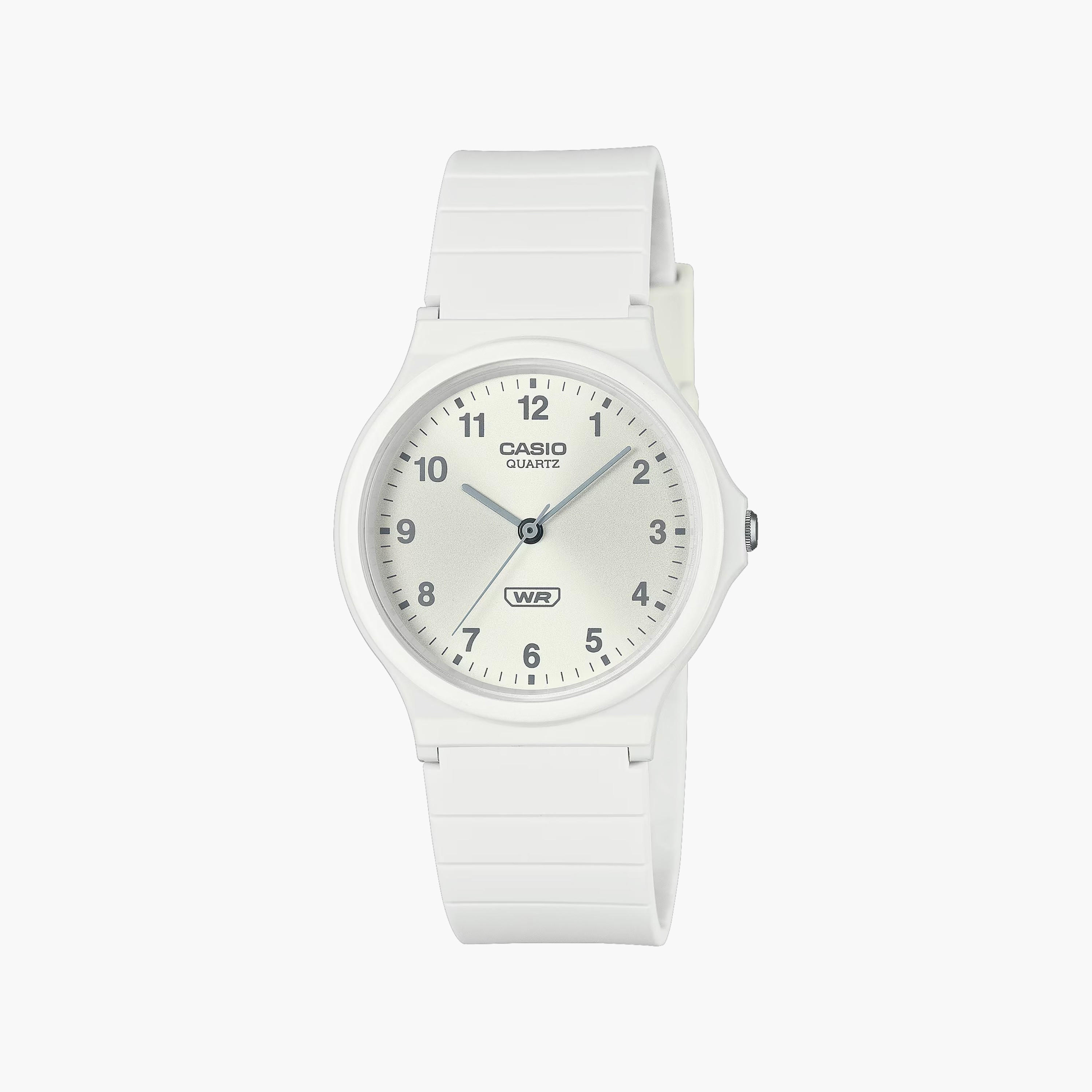 Casio 35 MM White Analog Resin Watch | MQ-24B-7BDF-men-watchesandjewellery-watches-image-1