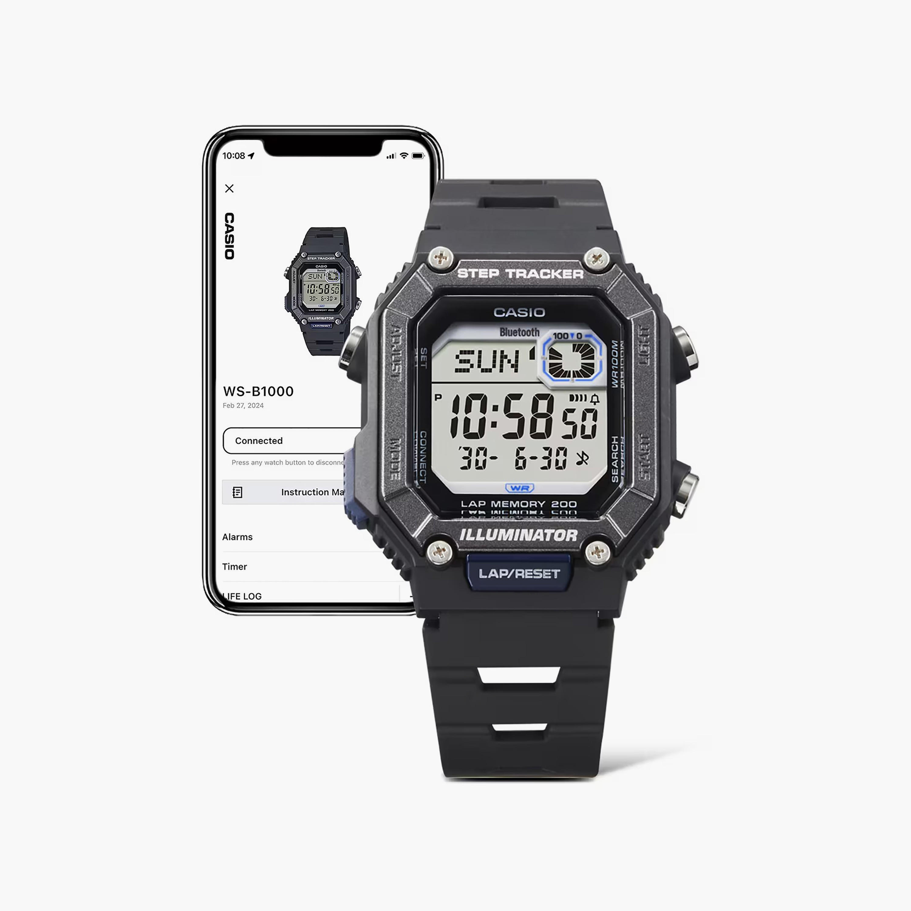 Casio Men's 41 MM Black Digital Resin Watch | WS-B1000-1AVDF-men-watchesandjewellery-watches-image-5