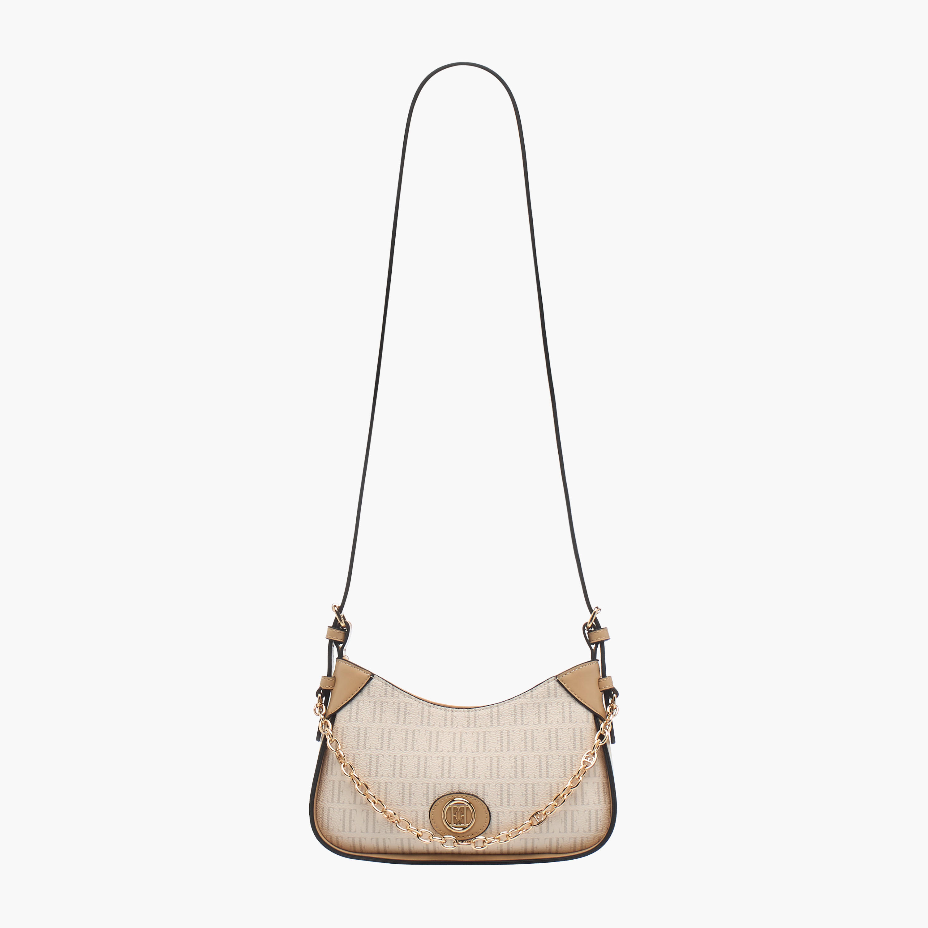 شنطة كروس بودي بطبعات مونوجرام وحزام قابل للتعديل وسحّاب إغلاق من إيل-women-bagsandwallets-handbags-image-2