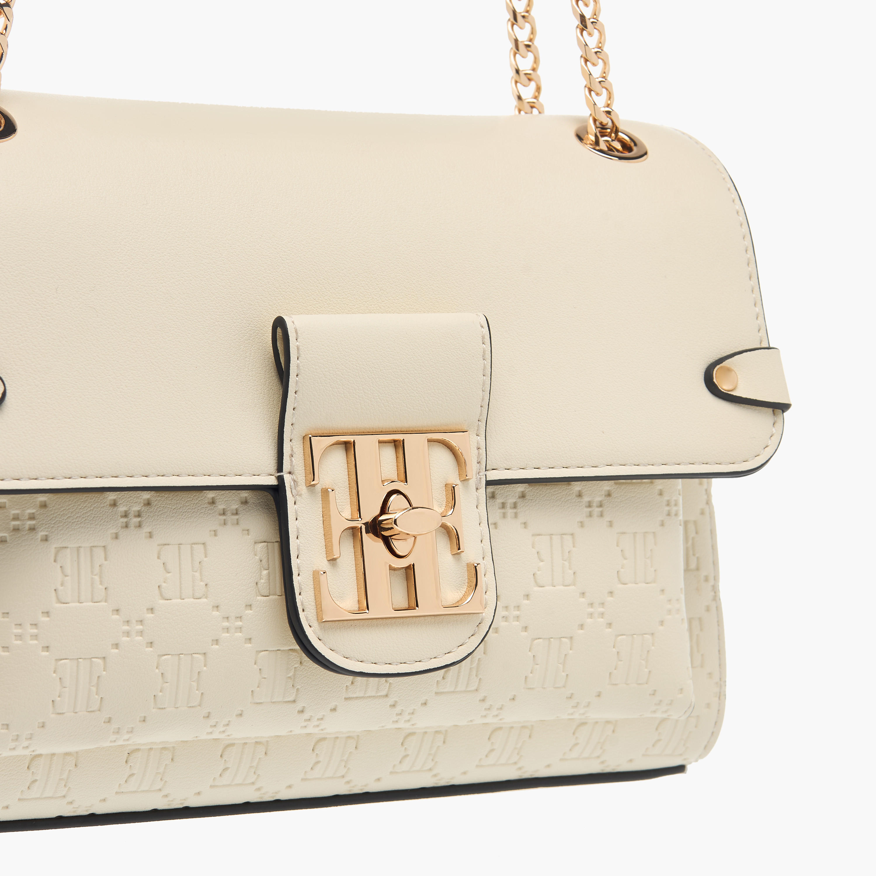 شنطة كروس بودي بنقوش مونوجرام وحزام سلسلة وقفل إغلاق تويست من إيل-women-bagsandwallets-handbags-image-4