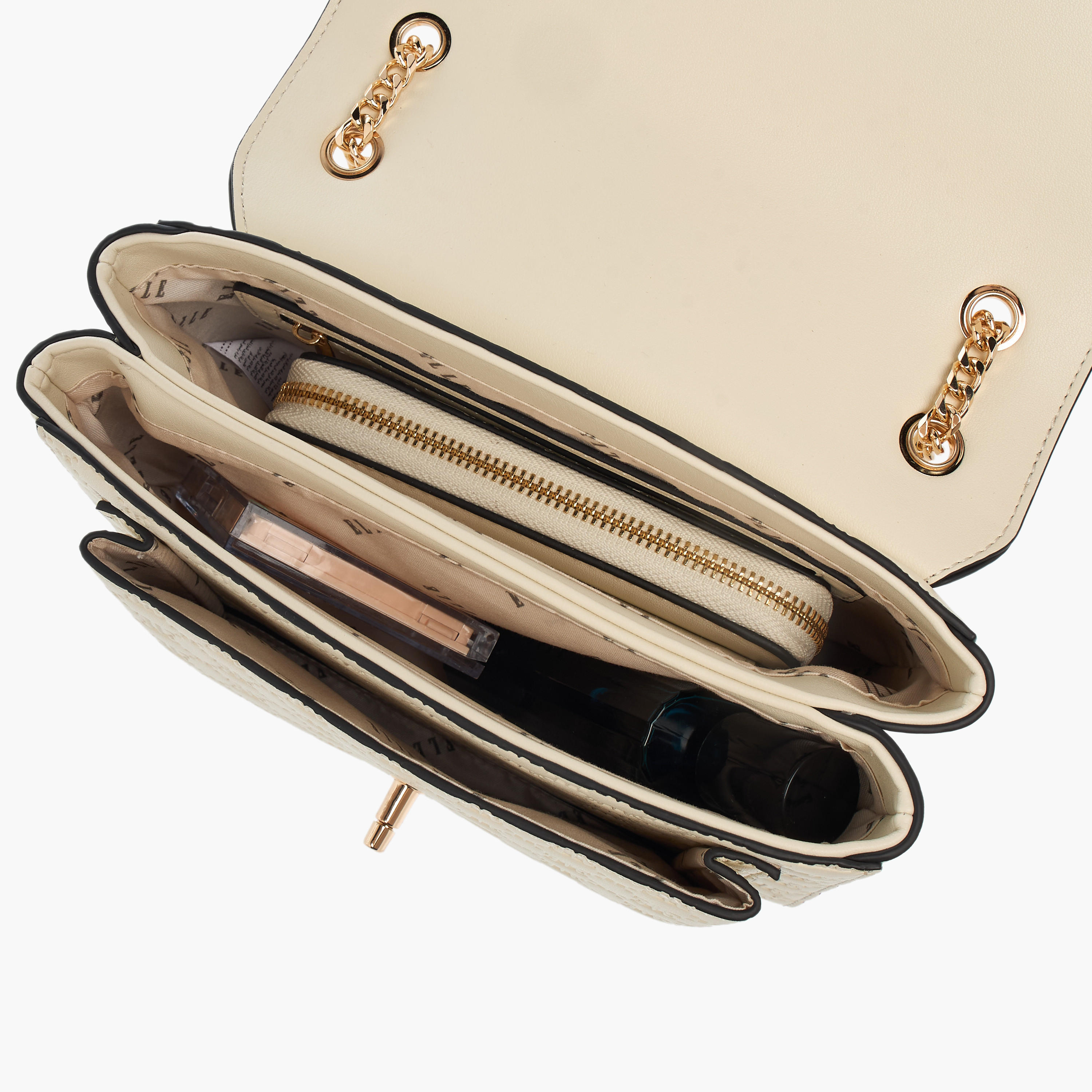 شنطة كروس بودي بنقوش مونوجرام وحزام سلسلة وقفل إغلاق تويست من إيل-women-bagsandwallets-handbags-image-7