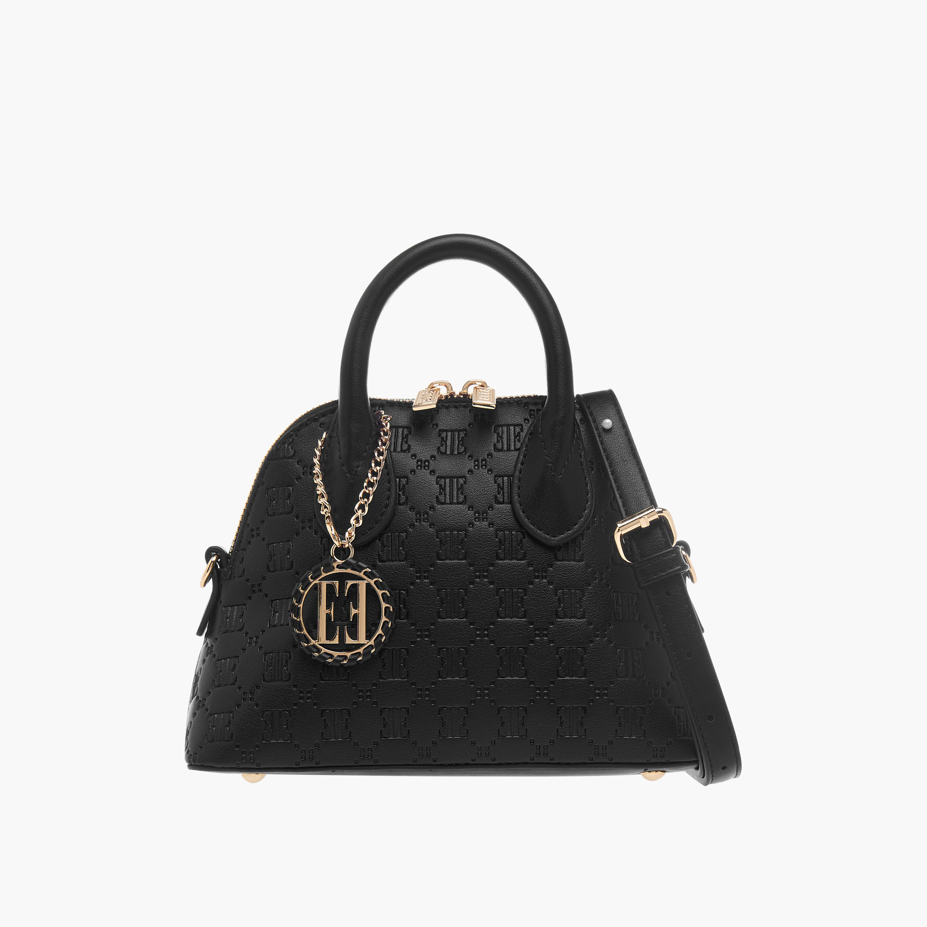 شنطة كروس بودي صغيرة بنقوش مونوجرام ومقبض مزدوج وسحاب إغلاق من إيل-women-bagsandwallets-handbags-image-8