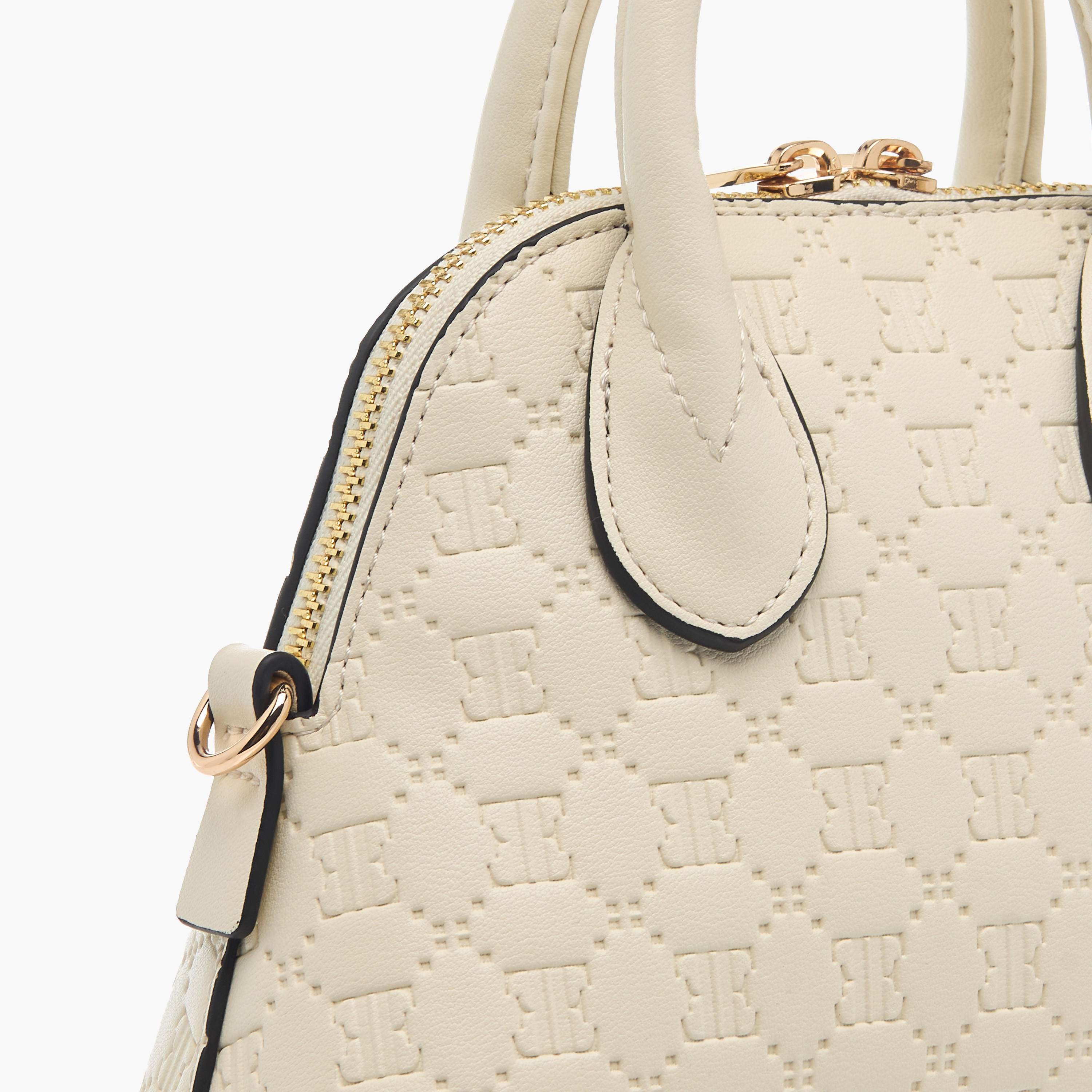 شنطة كروس بودي صغيرة بنقوش مونوجرام ومقبض مزدوج وسحاب إغلاق من إيل-women-bagsandwallets-handbags-image-5