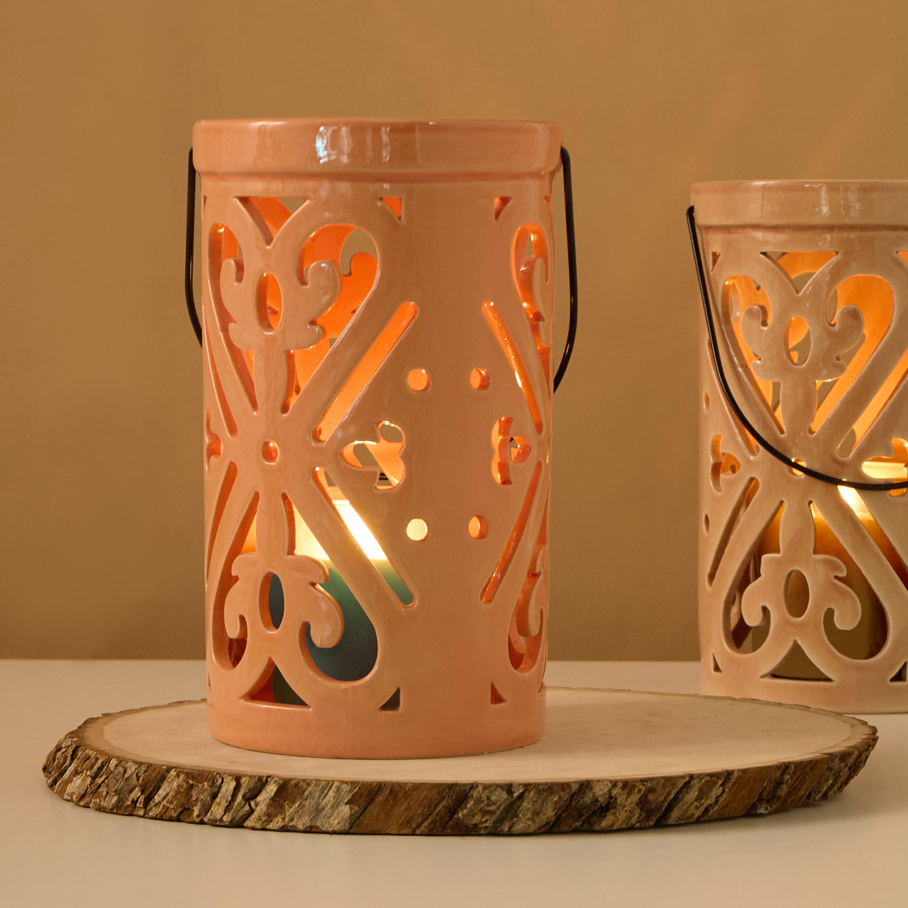 Palm Tree Detail Planter - 22 cms-household-decor-candleholdersandlanterns-image-1