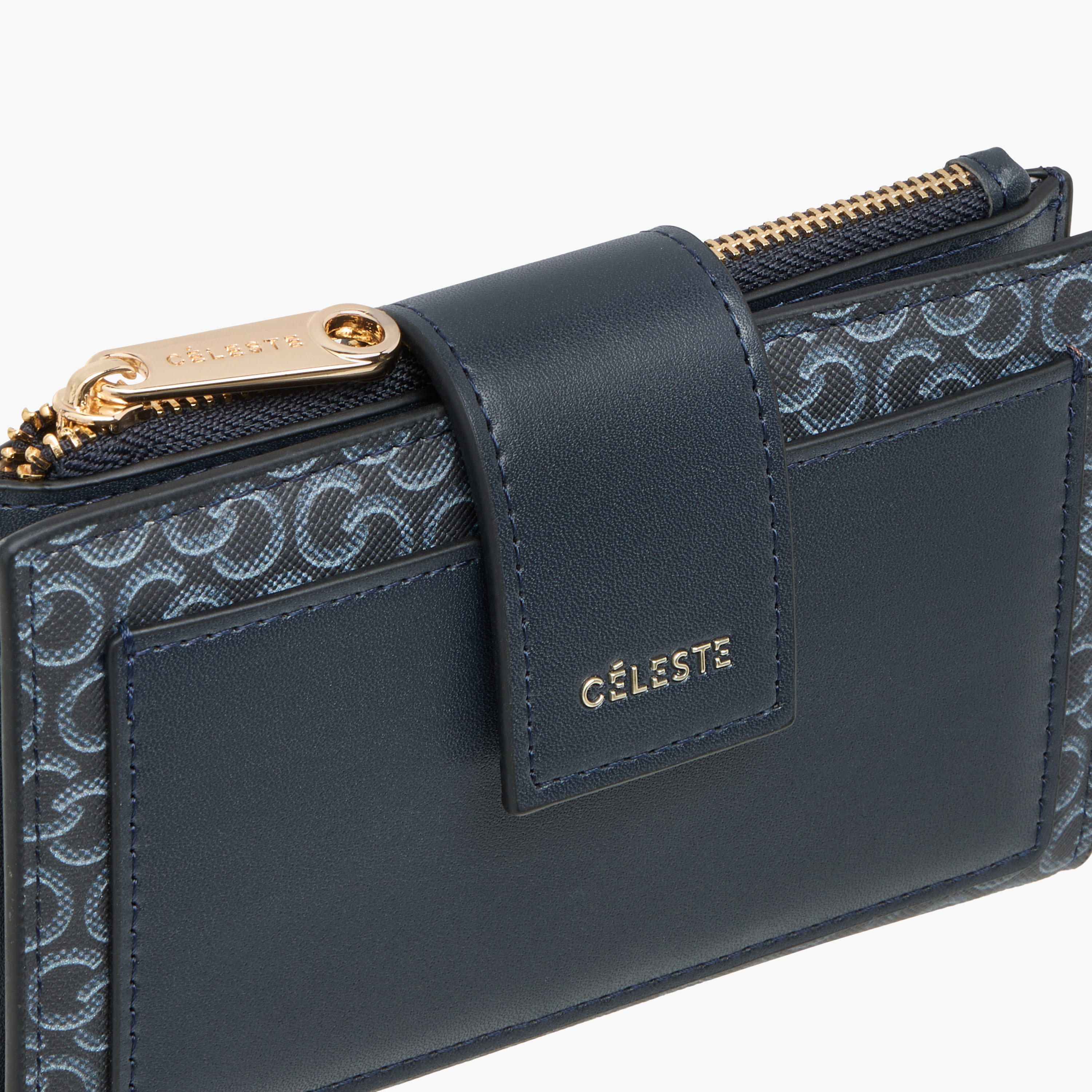 Celeste Monogram Print Bi-Fold Wallet with Flap Closure-women-bagsandwallets-wallets-image-3