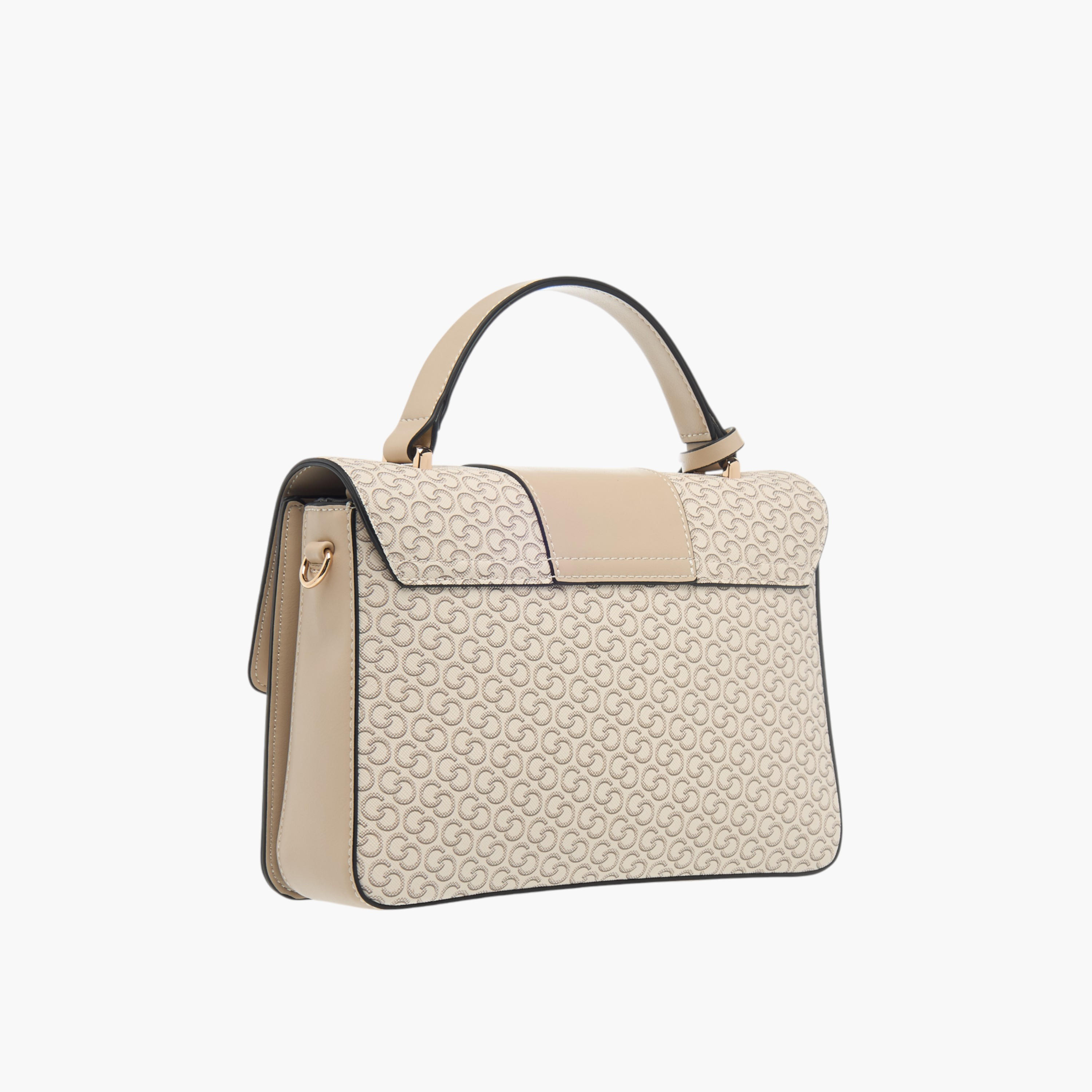 Celeste Monogram Print Satchel Bag with Button Closure and Grab Handle-women-bagsandwallets-handbags-image-3