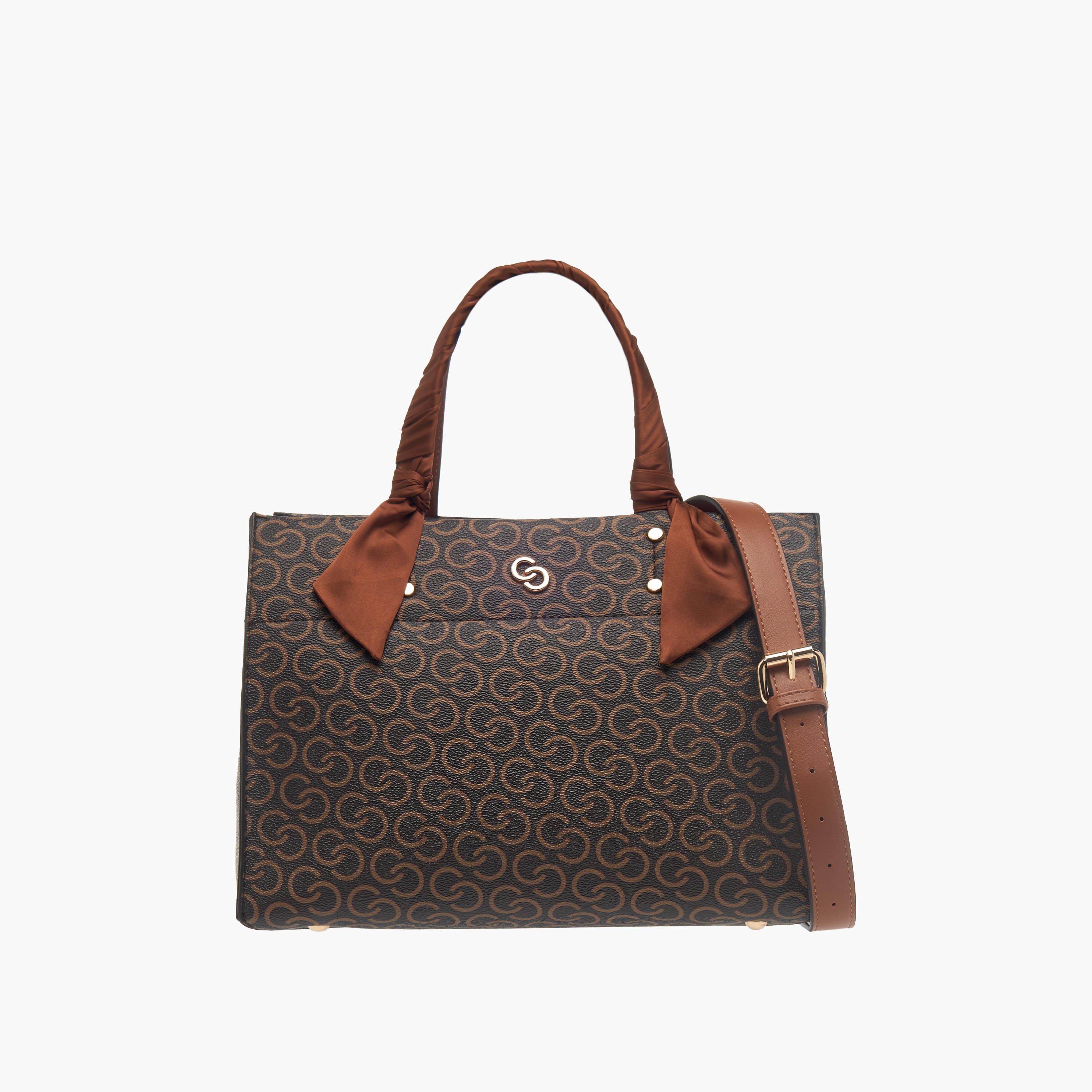 شنطة توتي بطبعات مونوجرام وحزام قابل للتعديل وسحاب إغلاق من سيليست-women-bagsandwallets-handbags-image-1