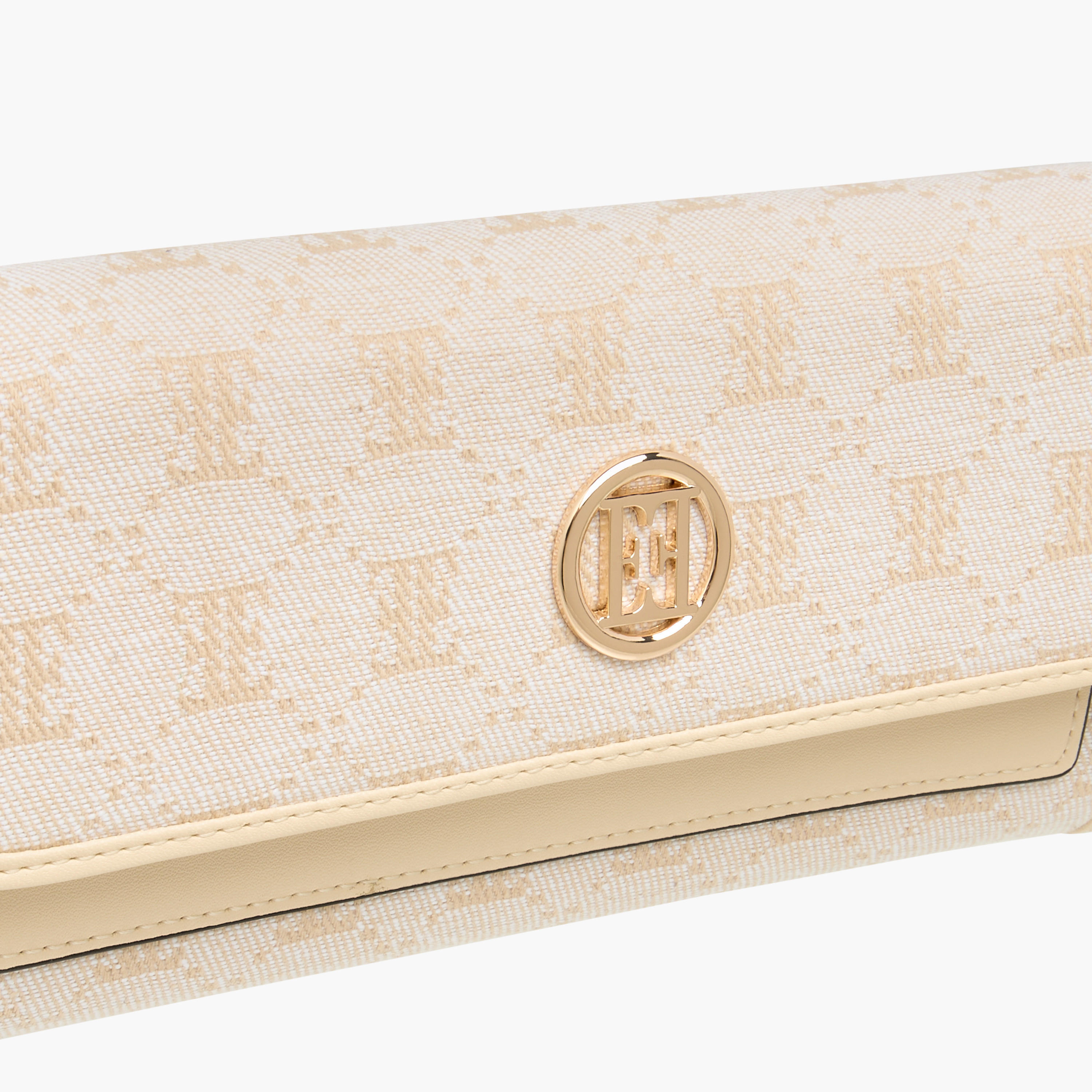 Elle Monogram Textured Wallet with Button Closure-women-bagsandwallets-wallets-image-3